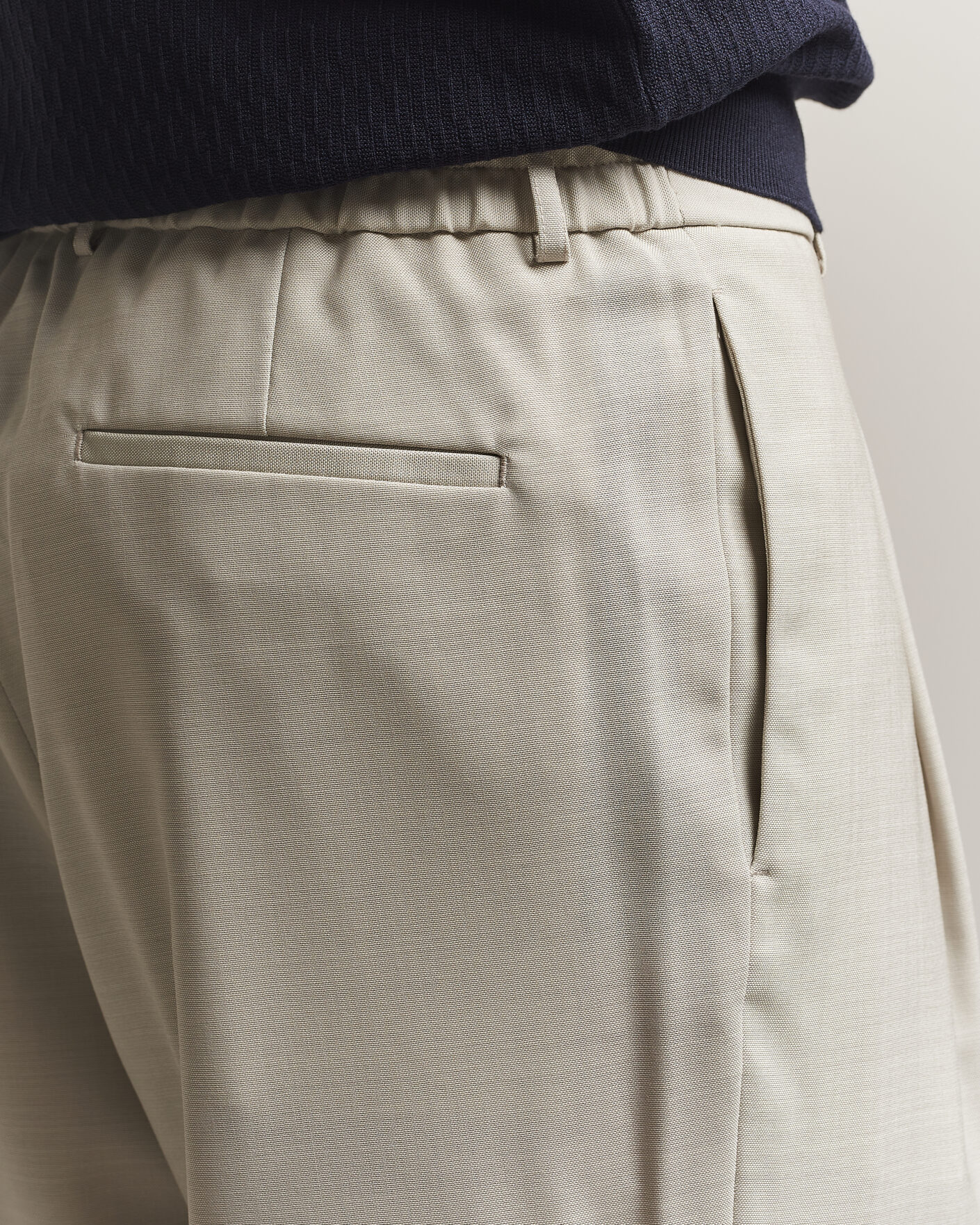 Herre | Bukser | BOSS BLACK | Pat Pleated Wool Trousers Light Beige