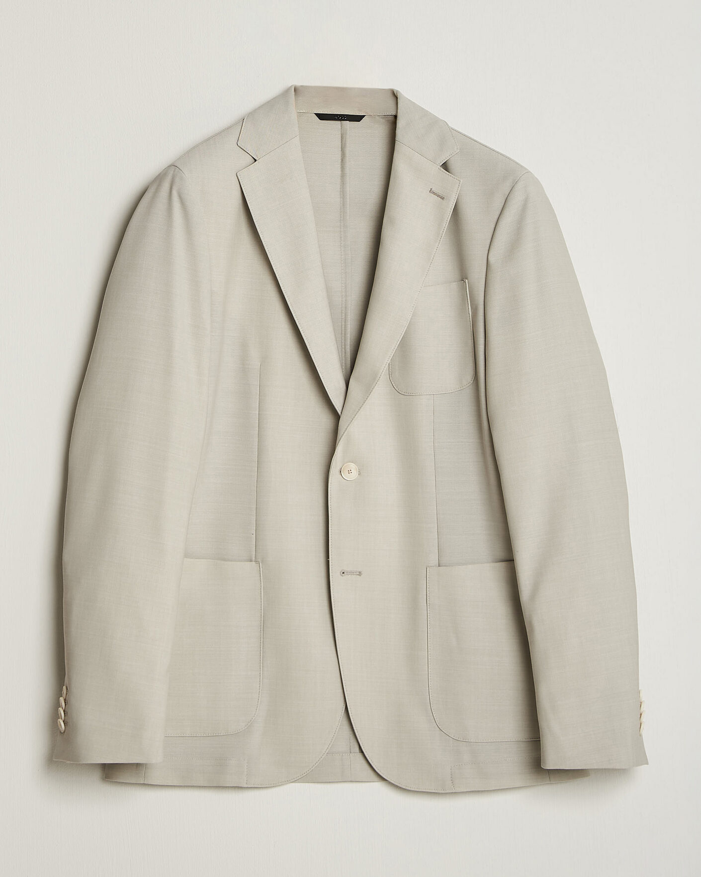 Herre | Dressjakker | BOSS BLACK | Hanry Wool Patch Pocket Blazer Light Beige