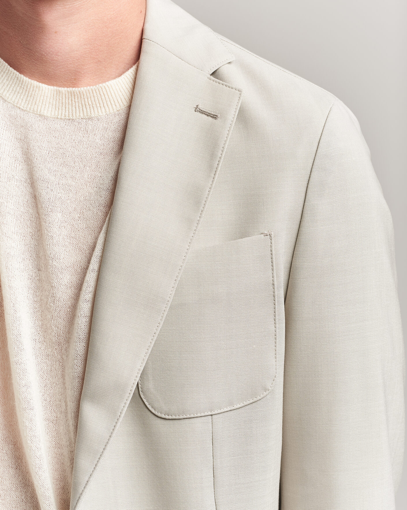 Herre | Dressjakker | BOSS BLACK | Hanry Wool Patch Pocket Blazer Light Beige