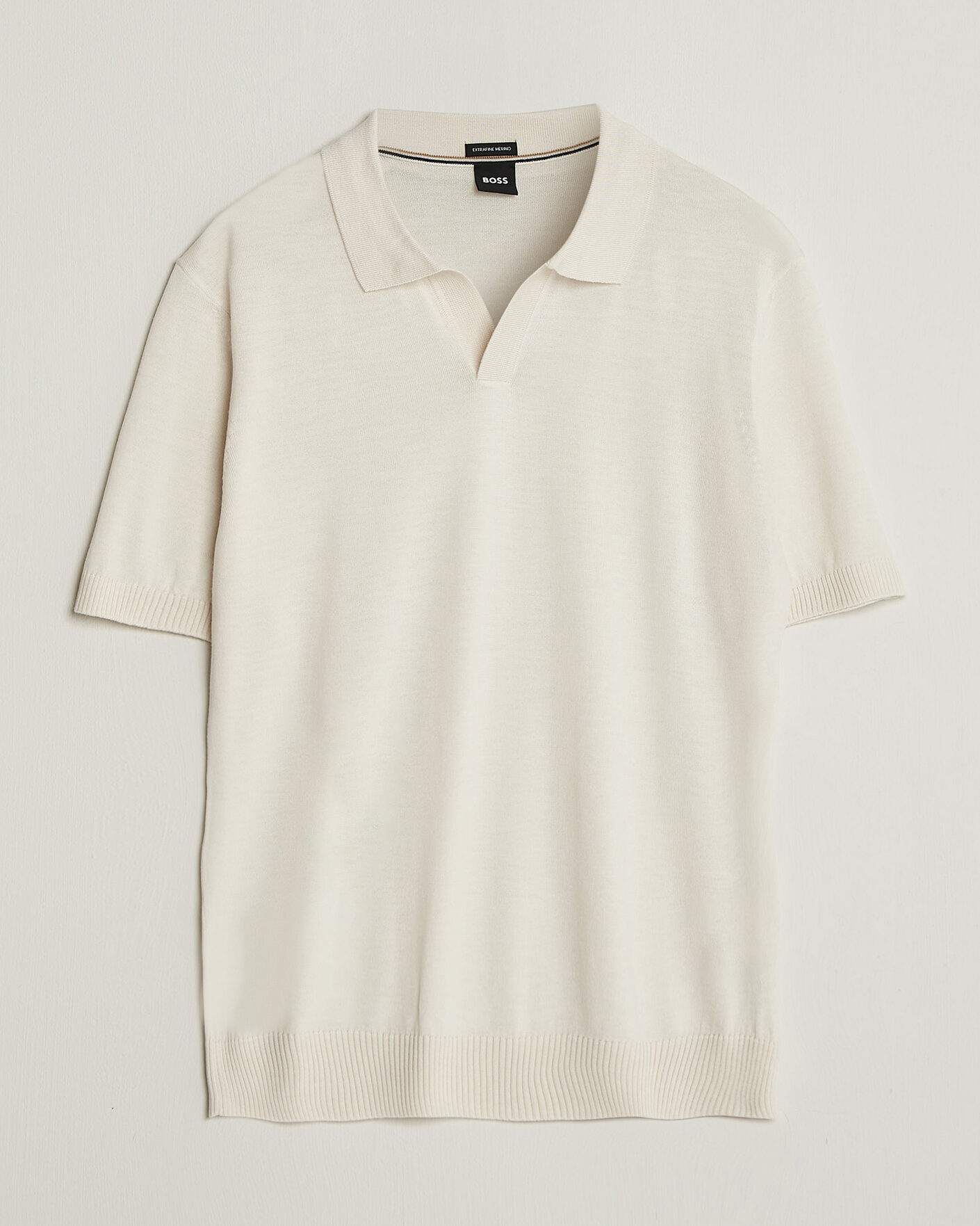 Herre | Pikéer | BOSS BLACK | Lantoni Knitted Polo Open White