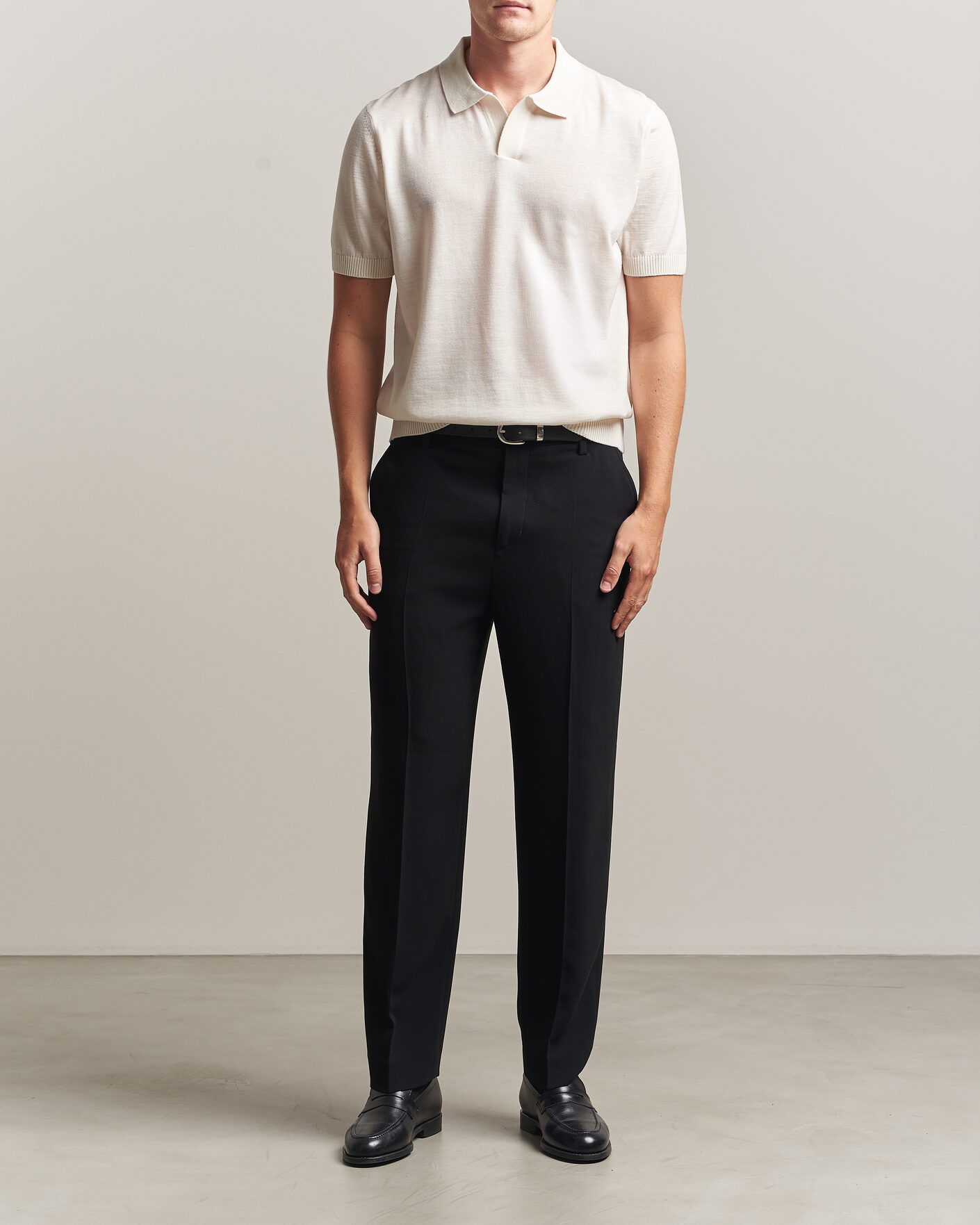 Herre | Pikéer | BOSS BLACK | Lantoni Knitted Polo Open White