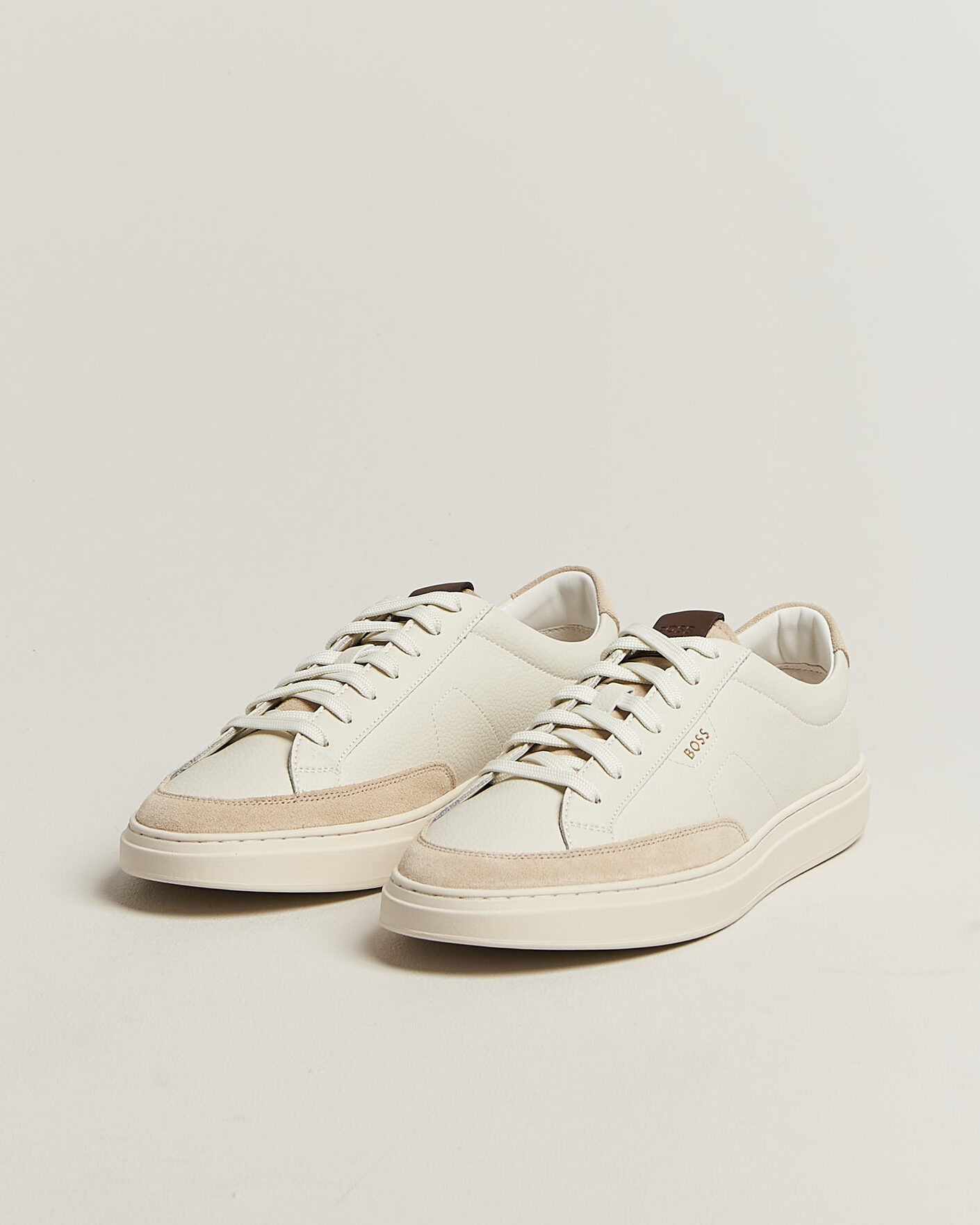 Herre | Sneakers | BOSS BLACK | Kieran Leather/Suede Sneaker Open White