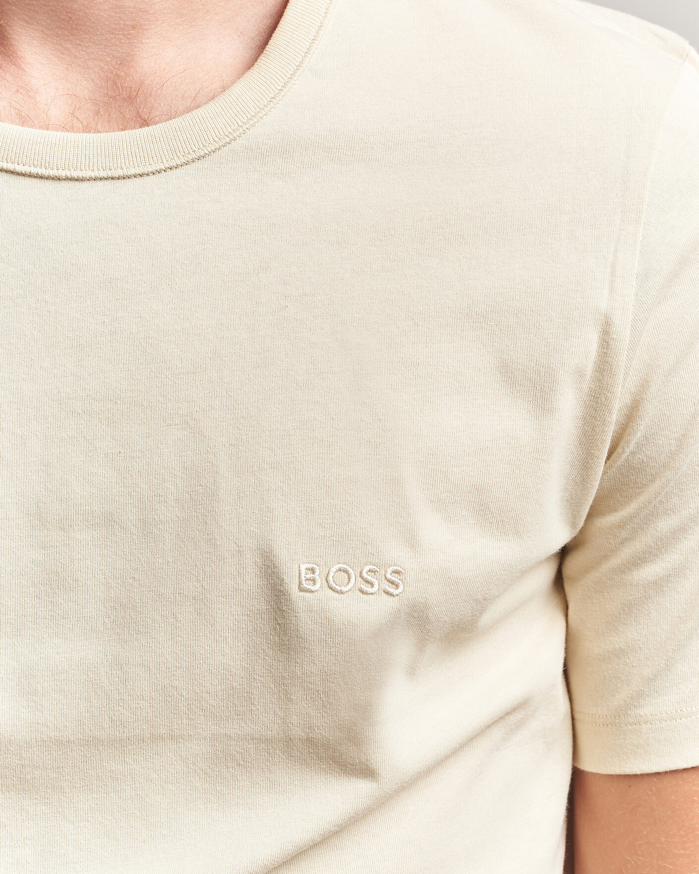 Herre | T-Shirts | BOSS BLACK | 3-Pack Crew Neck T-Shirt White/Beige/Grey