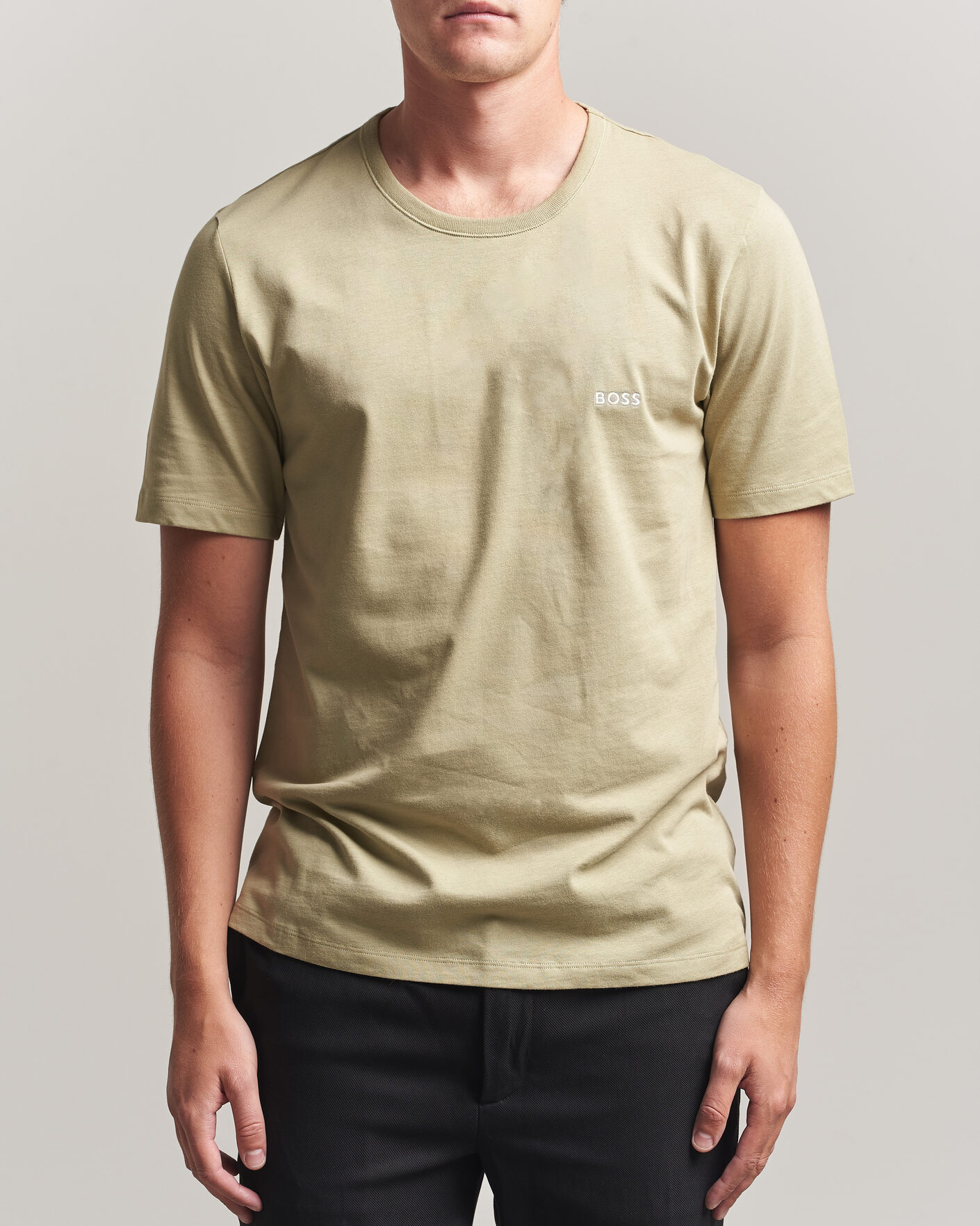 Herre | T-Shirts | BOSS BLACK | 3-Pack Crew Neck T-Shirt Green/Beige/White