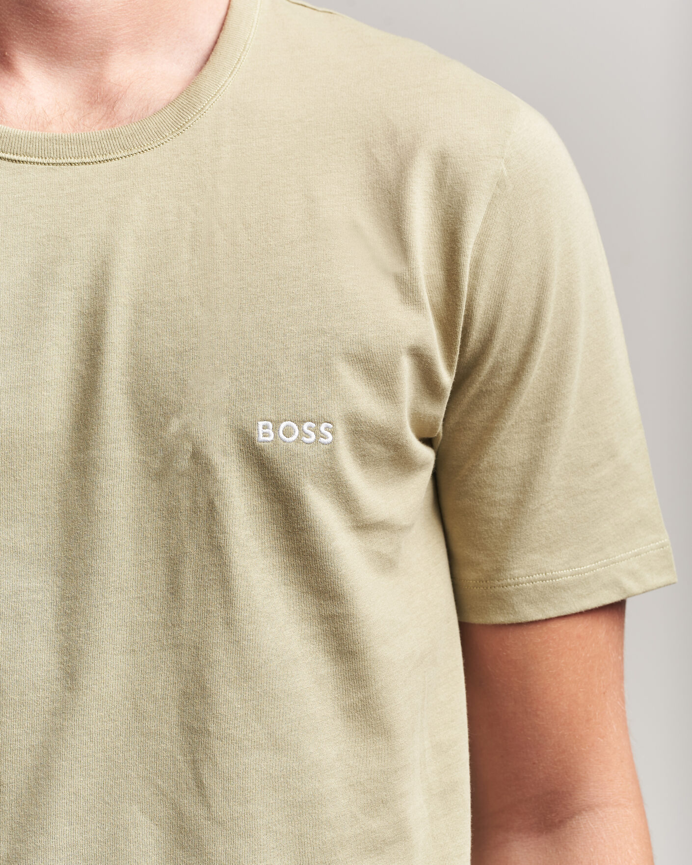 Herre | T-Shirts | BOSS BLACK | 3-Pack Crew Neck T-Shirt Green/Beige/White
