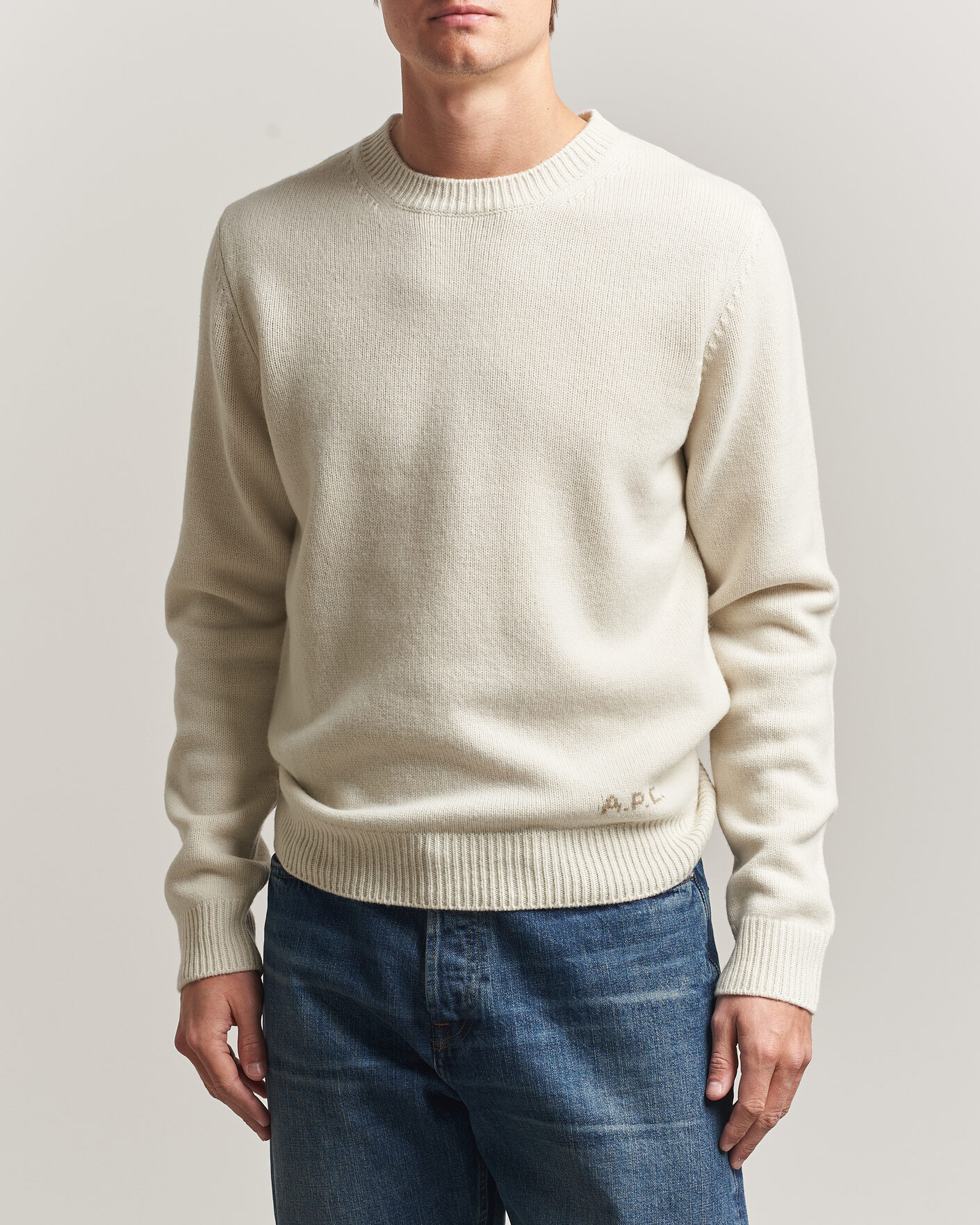 Herre | Gensere | A.P.C. | Edmond Wool Knitted Sweater Ecru