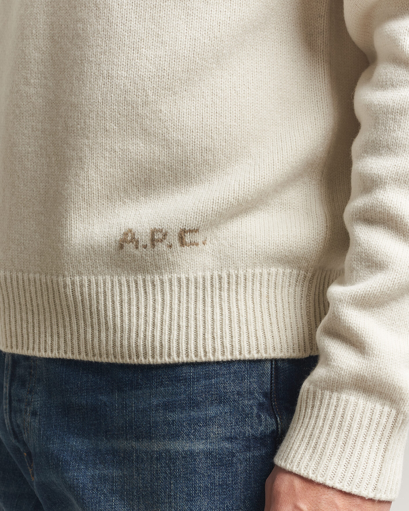 Herre | Gensere | A.P.C. | Edmond Wool Knitted Sweater Ecru