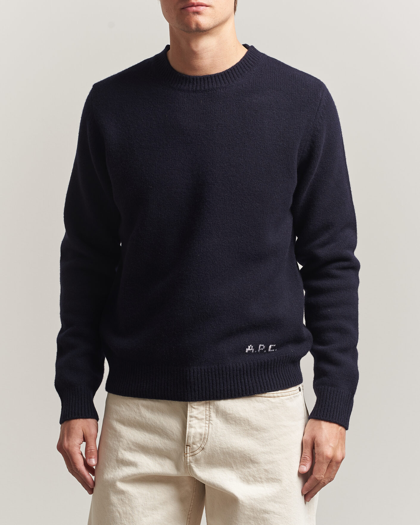 Herre | Gensere | A.P.C. | Edmond Wool Knitted Sweater Dark Navy