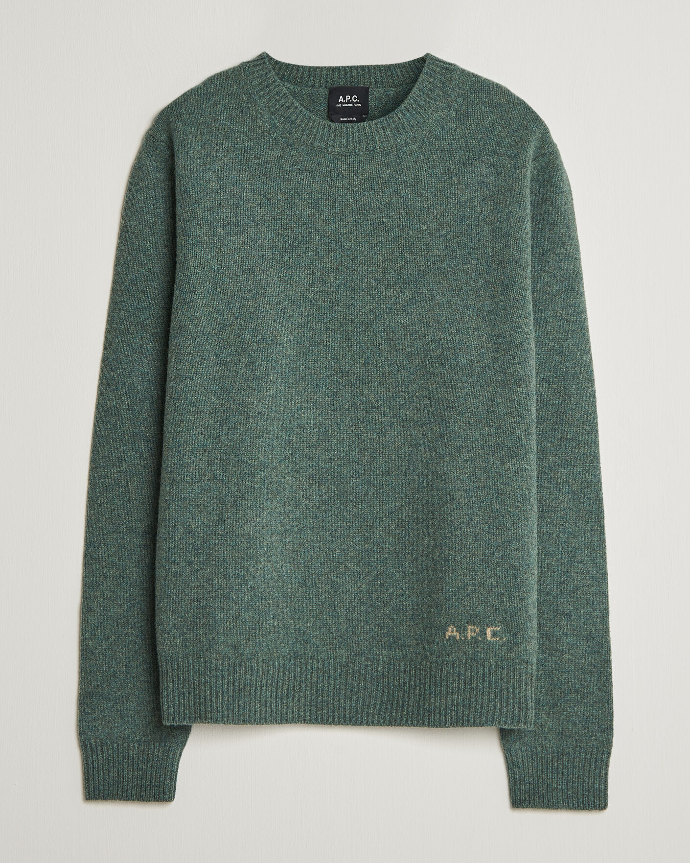 Herre | Gensere | A.P.C. | Edmond Wool Knitted Sweater Green Melange