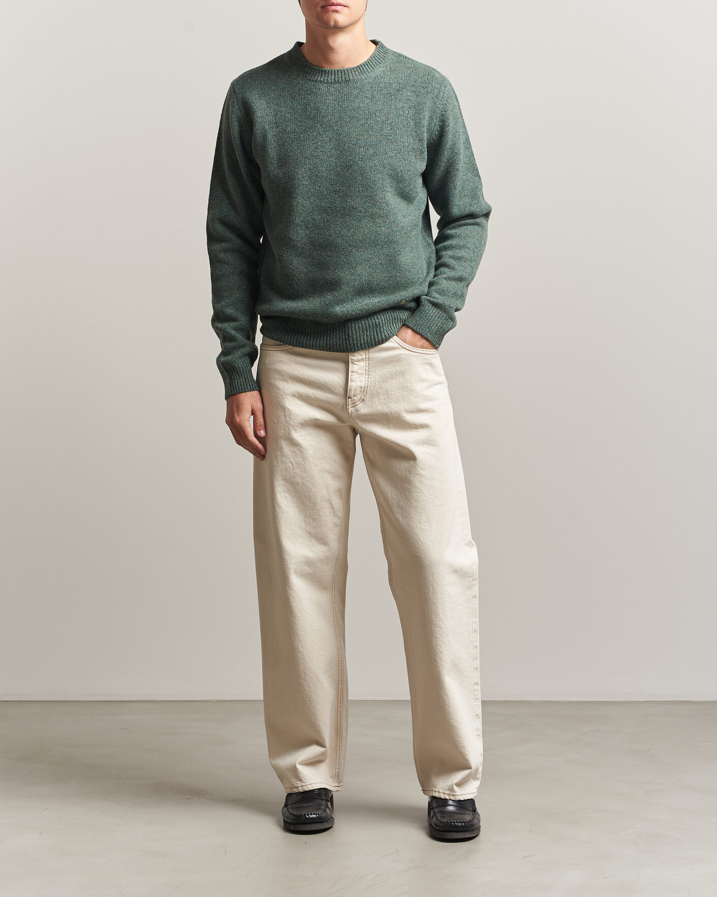 Herre | Gensere | A.P.C. | Edmond Wool Knitted Sweater Green Melange
