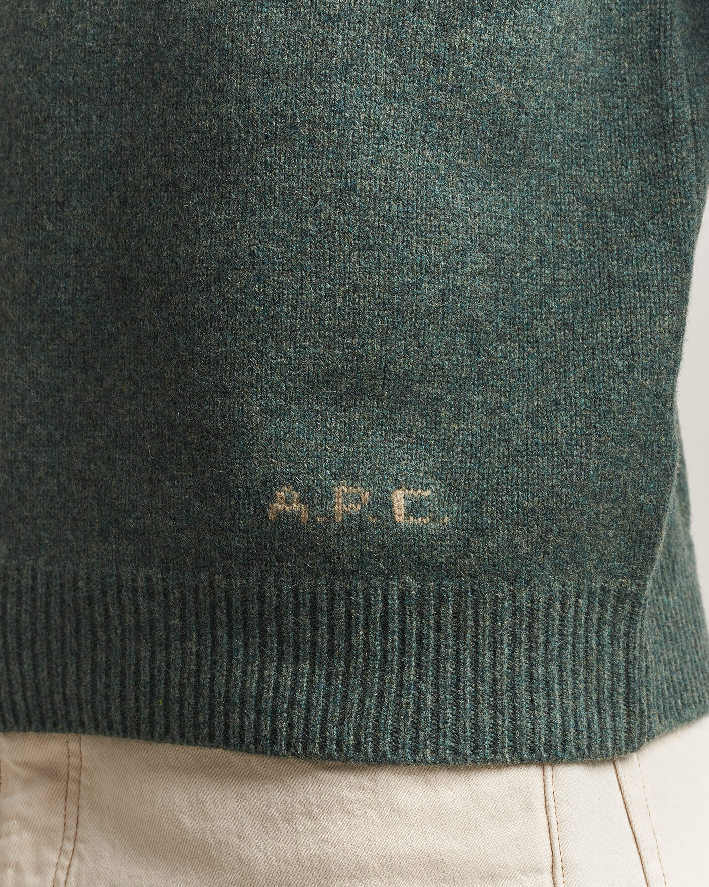 Herre | Gensere | A.P.C. | Edmond Wool Knitted Sweater Green Melange