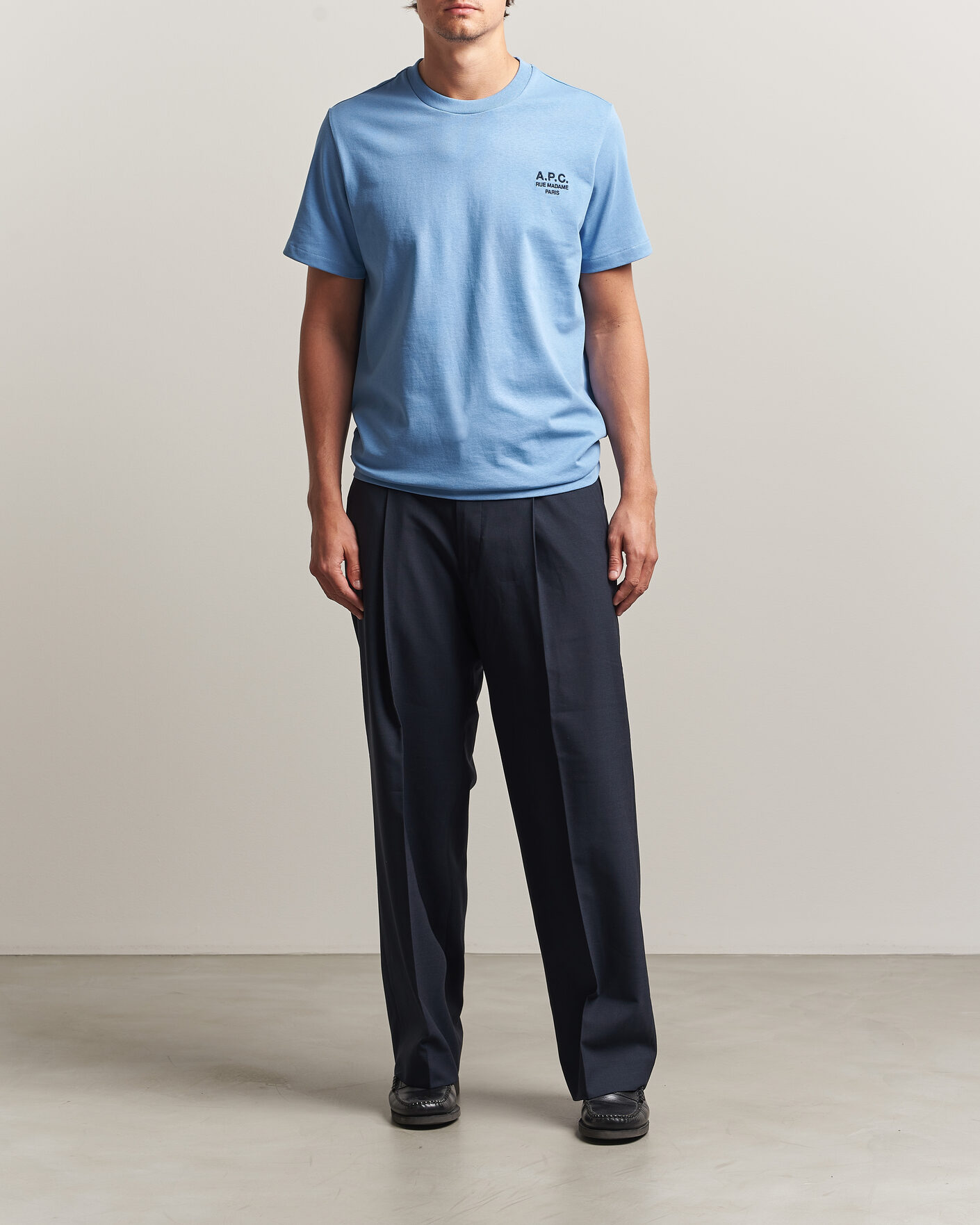 Herre | T-Shirts | A.P.C. | Rue Madame T-Shirt Light Blue
