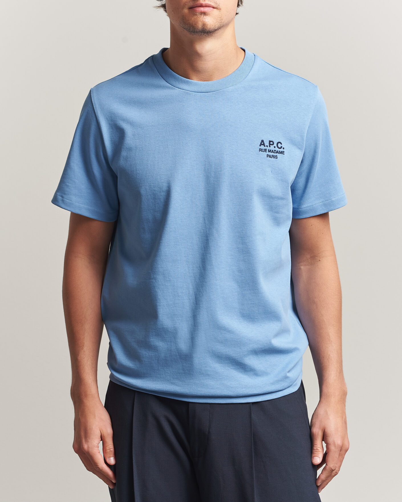 Herre | T-Shirts | A.P.C. | Rue Madame T-Shirt Light Blue