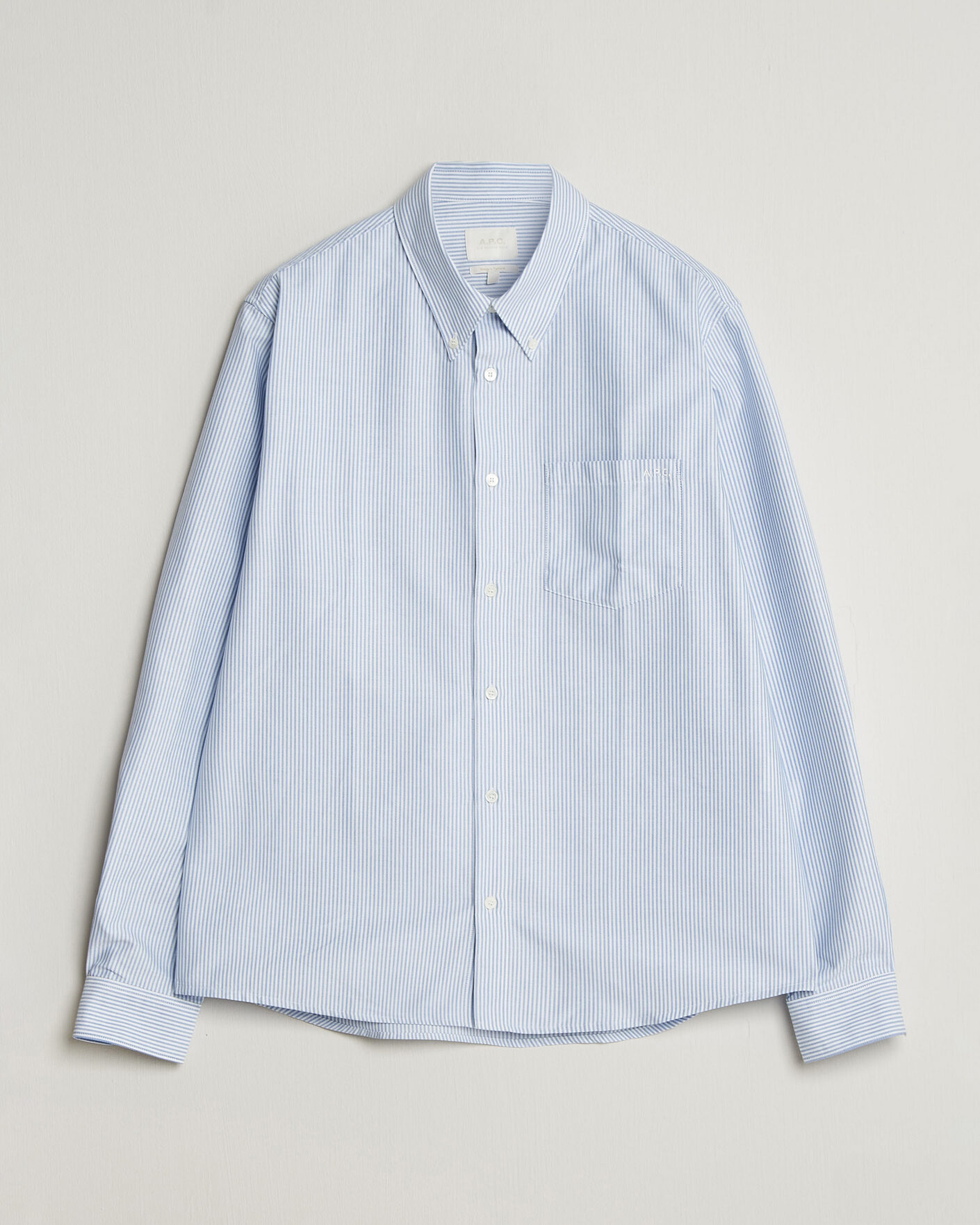 Herre | Skjorter | A.P.C. | Greg Striped Oxford Shirt Blue/White