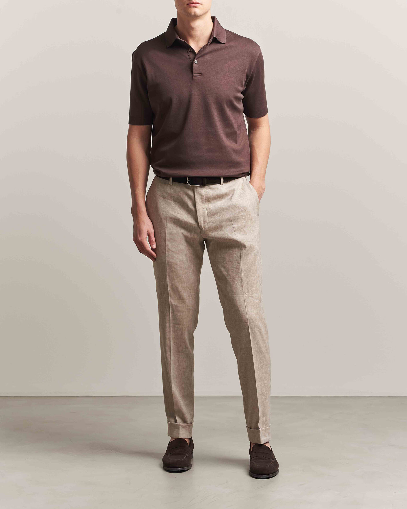 Herre | Pikéer | Herno | Micro Piquet Polo Brown