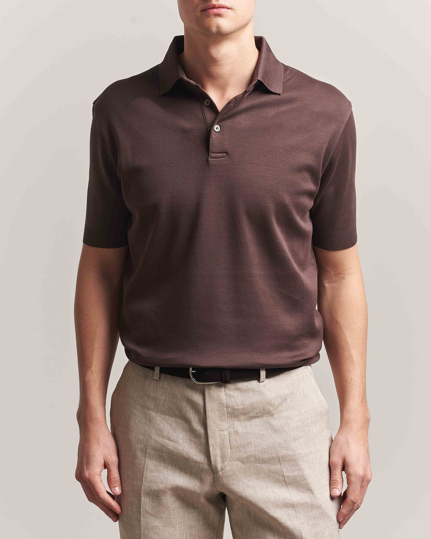 Herre | Pikéer | Herno | Micro Piquet Polo Brown