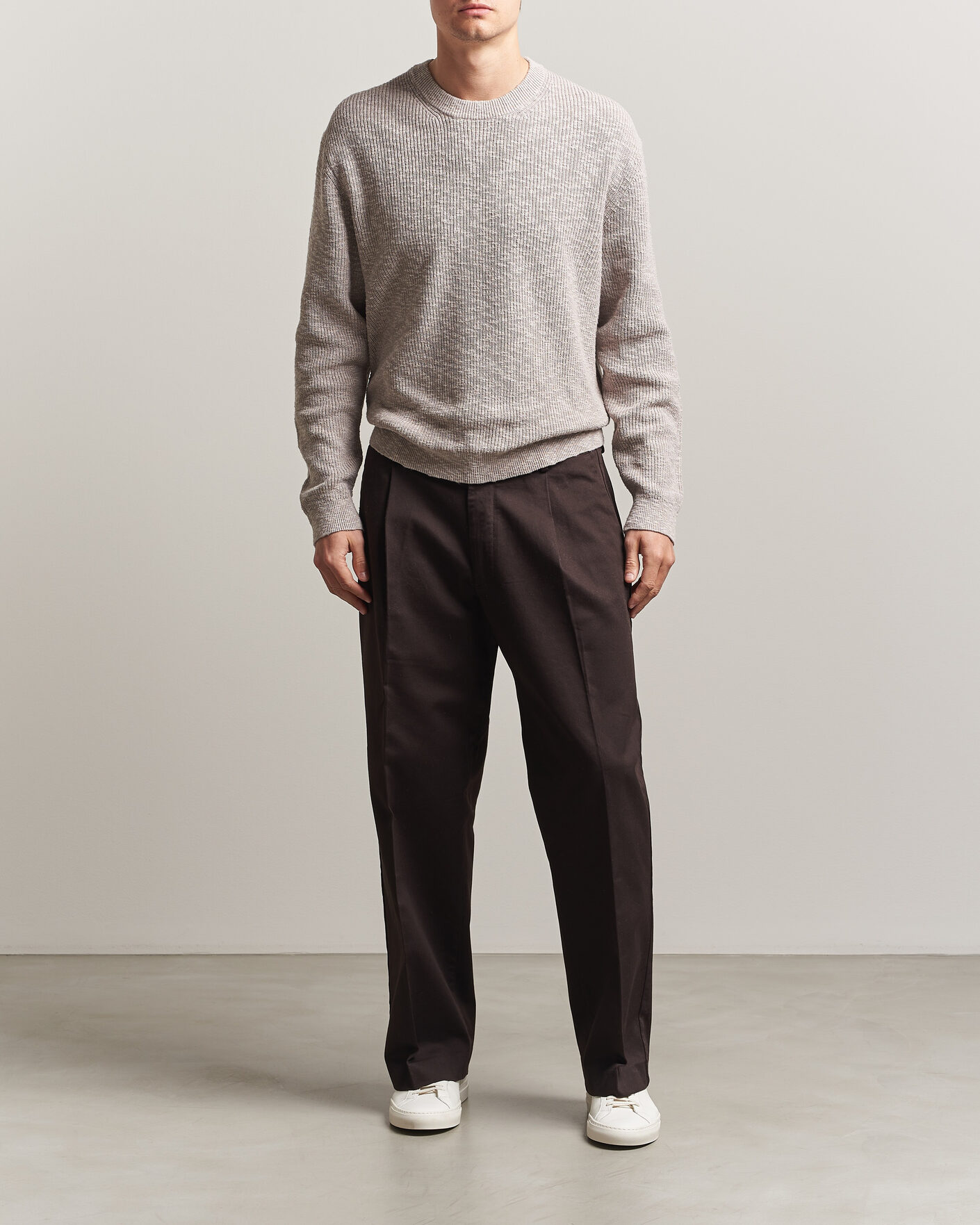 Herre | Gensere | NN07 | Russell Cotton Knitted Sweater Moon Dust