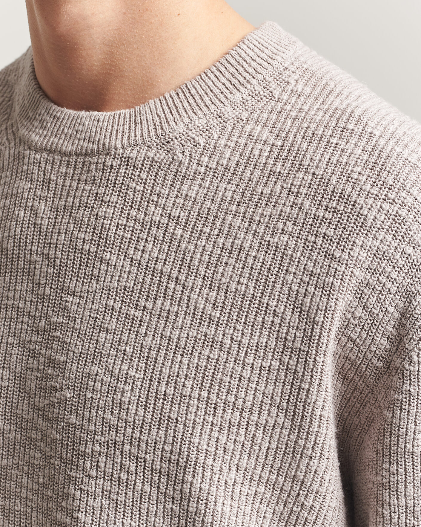 Herre | Gensere | NN07 | Russell Cotton Knitted Sweater Moon Dust