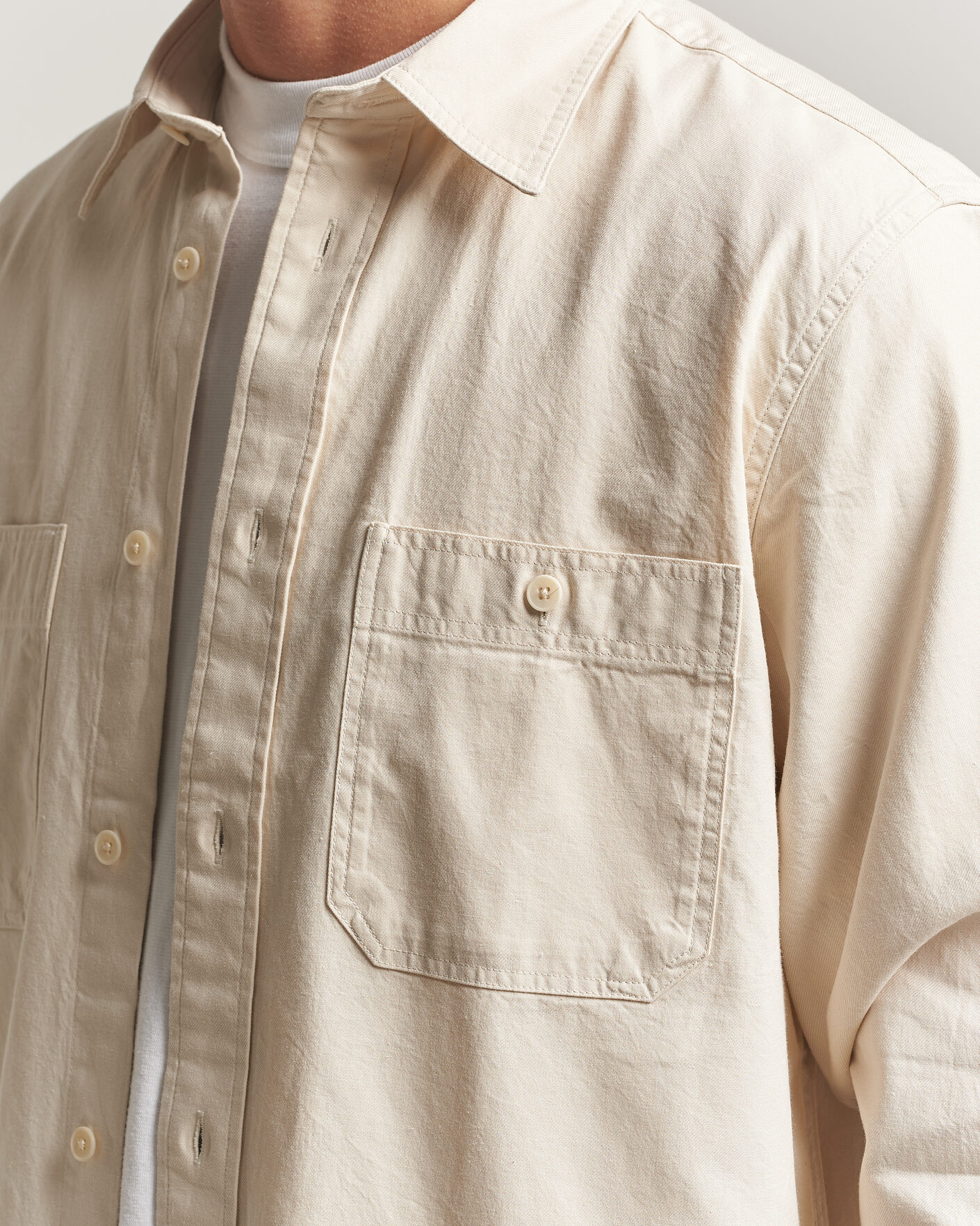 Herre | Skjorter | NN07 | Colby Twill Overshirt Ivory