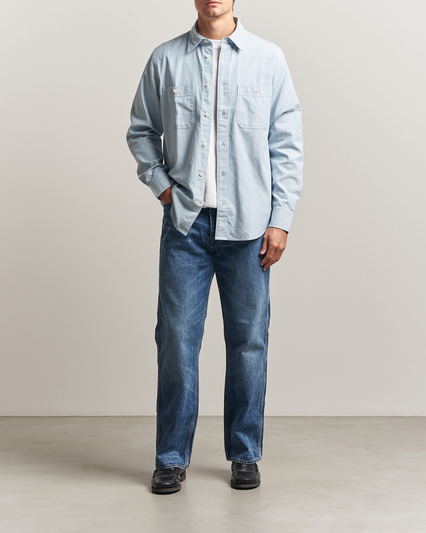 Herre | Skjorter | NN07 | Colby Twill Overshirt Sky Mist