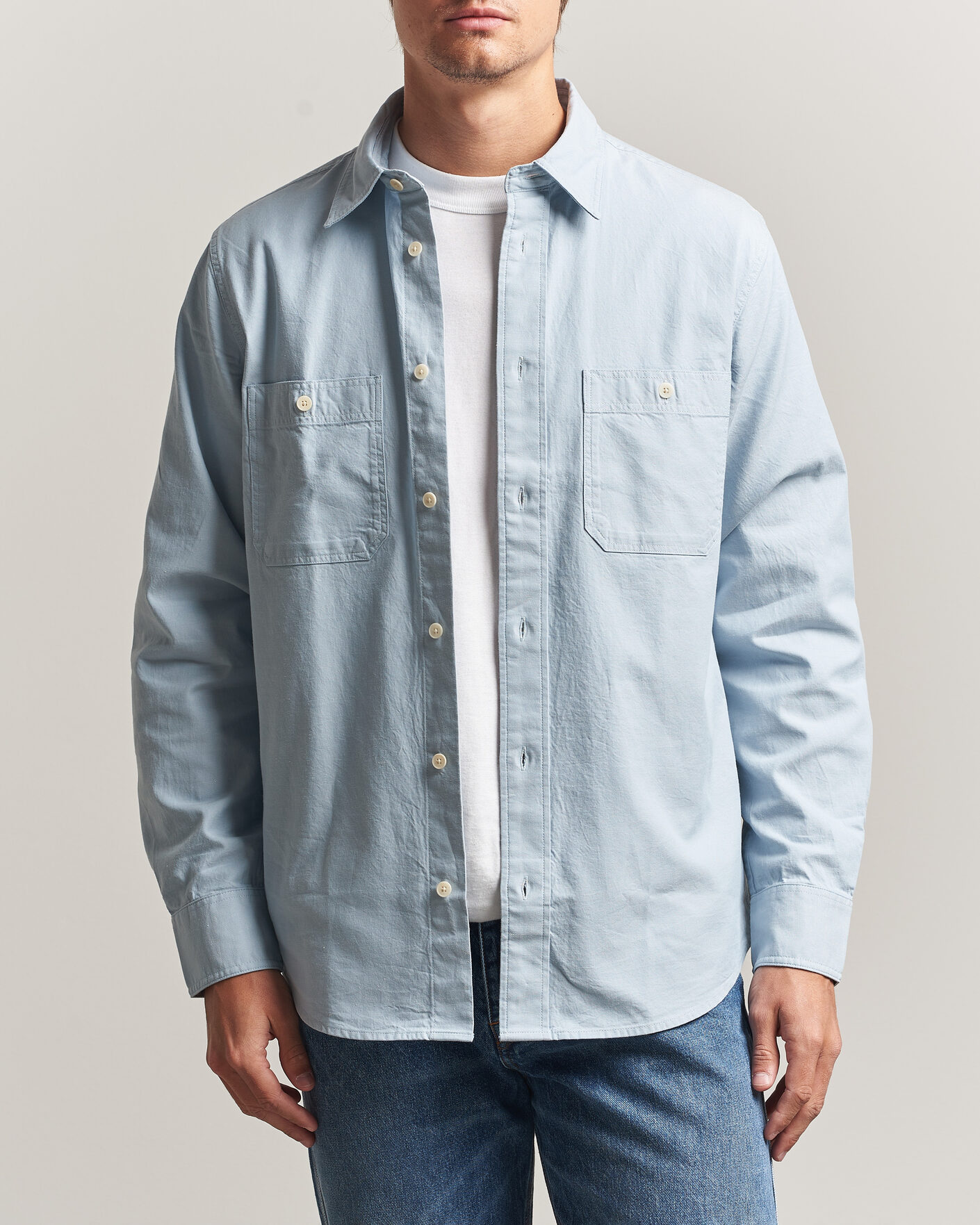 Herre | Skjorter | NN07 | Colby Twill Overshirt Sky Mist