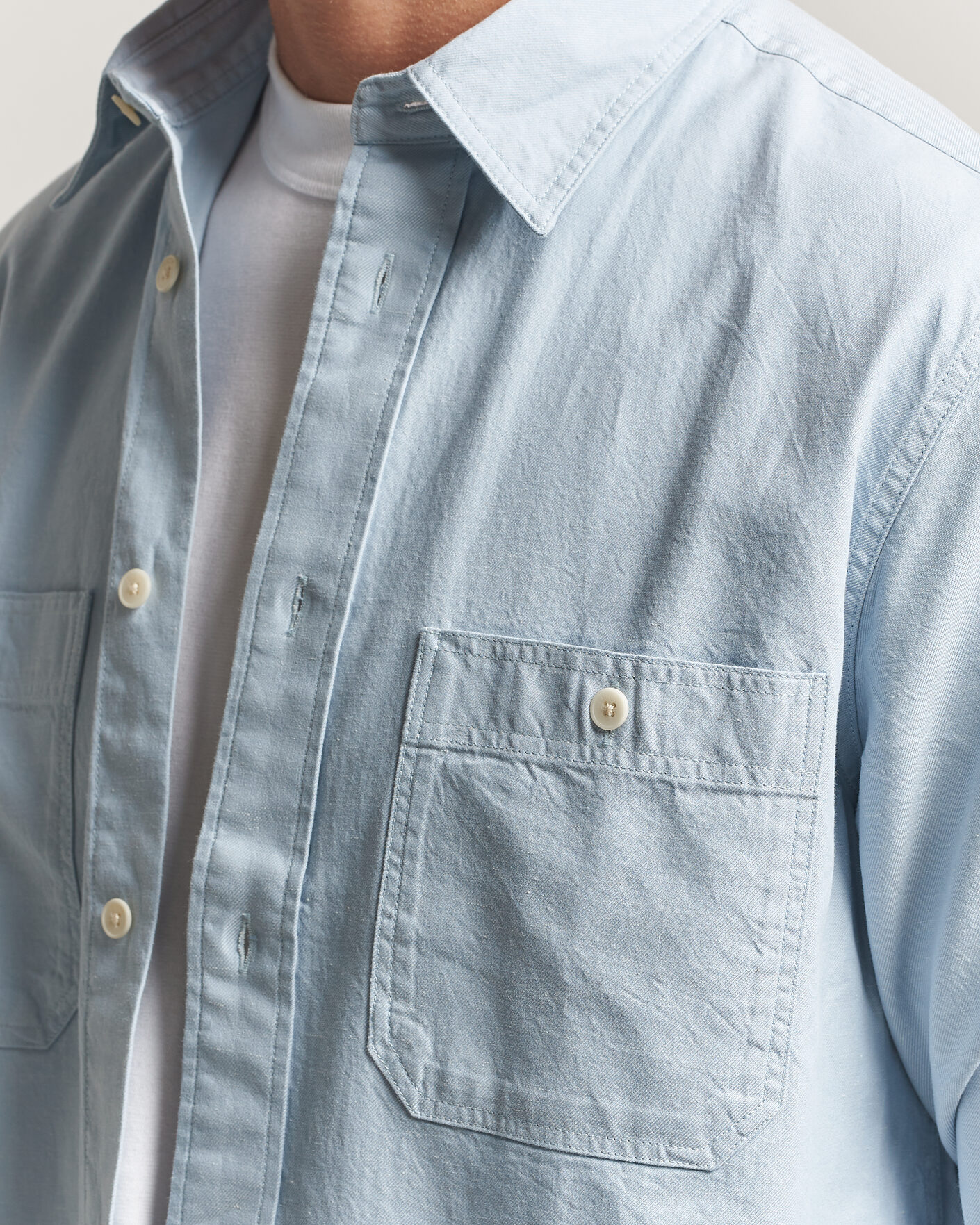 Herre | Skjorter | NN07 | Colby Twill Overshirt Sky Mist