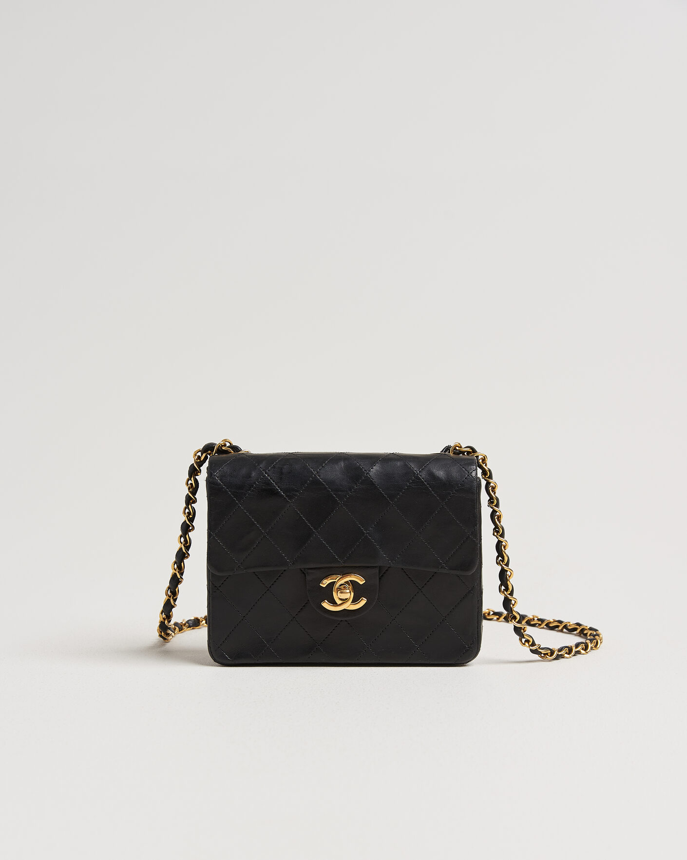 Herre | Chanel Pre-Owned Classic Mini Single Flap Square Bag Black | Chanel Pre-Owned | Classic Mini Single Flap Square Bag Black
