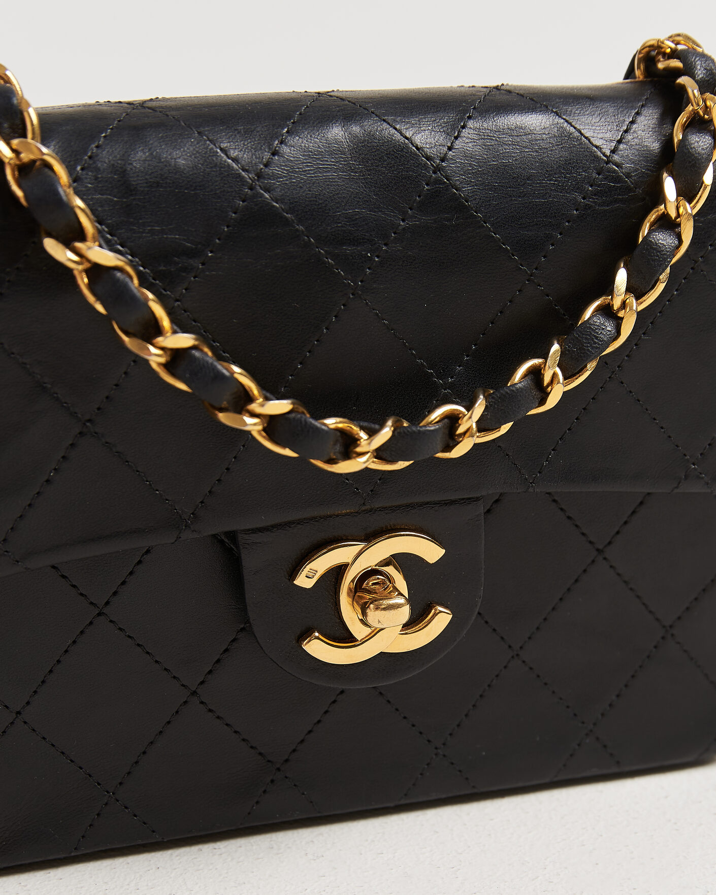 Herre | Chanel Pre-Owned Classic Mini Single Flap Square Bag Black | Chanel Pre-Owned | Classic Mini Single Flap Square Bag Black