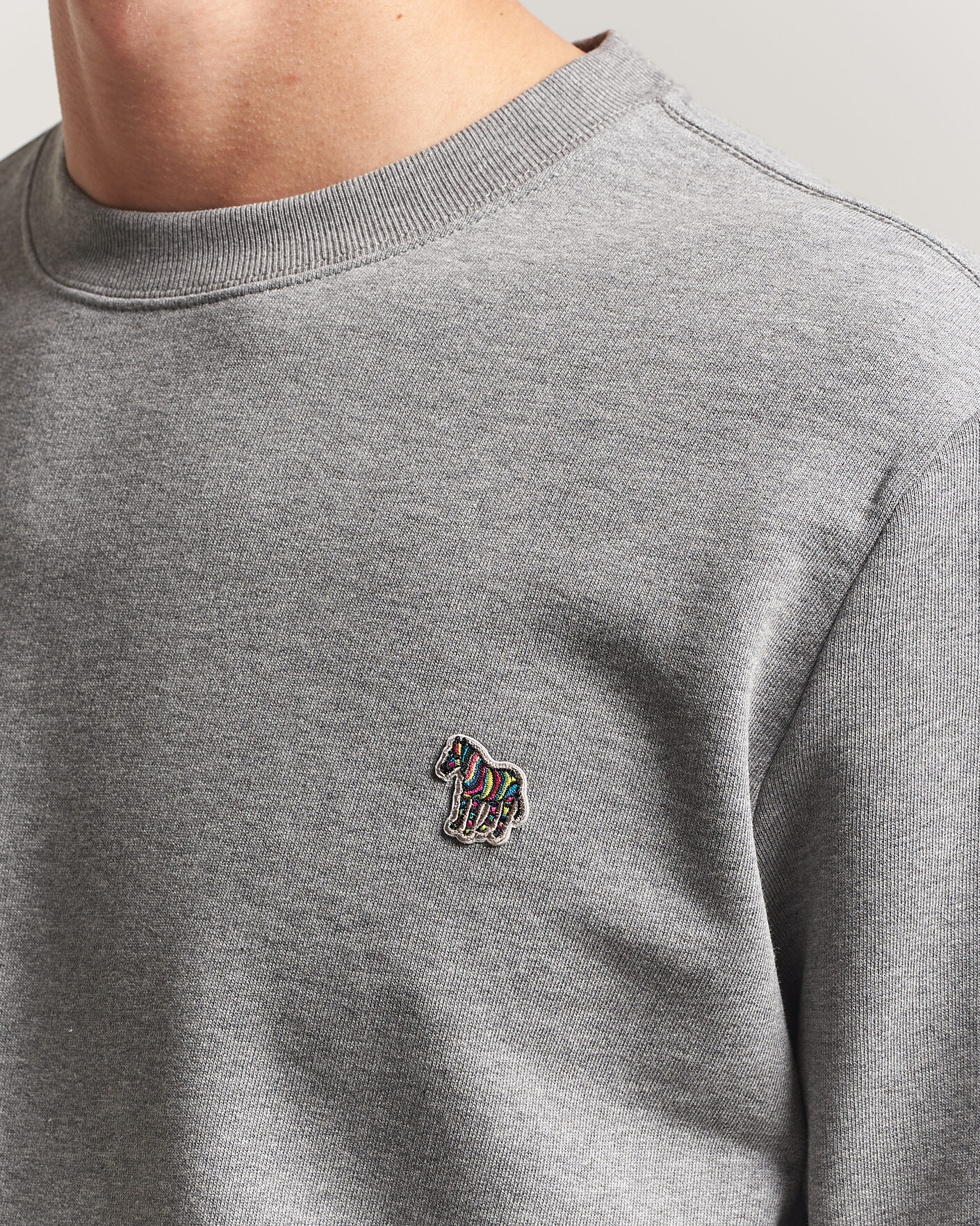 Herre | Gensere | PS Paul Smith | Zebra Organic Cotton Sweatshirt Grey Melange