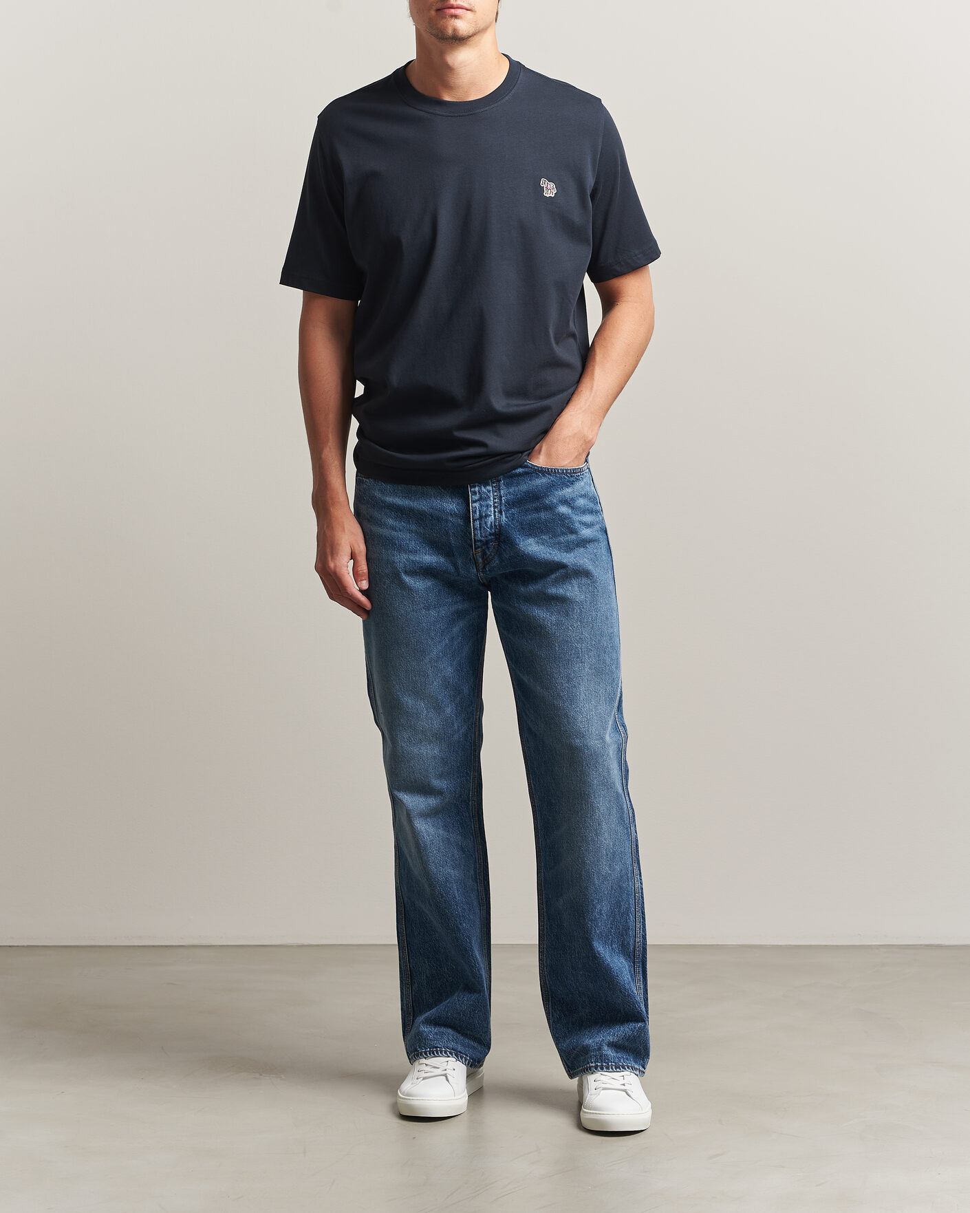 Herre | T-Shirts | PS Paul Smith | Organic Cotton Zebra T-Shirt Navy
