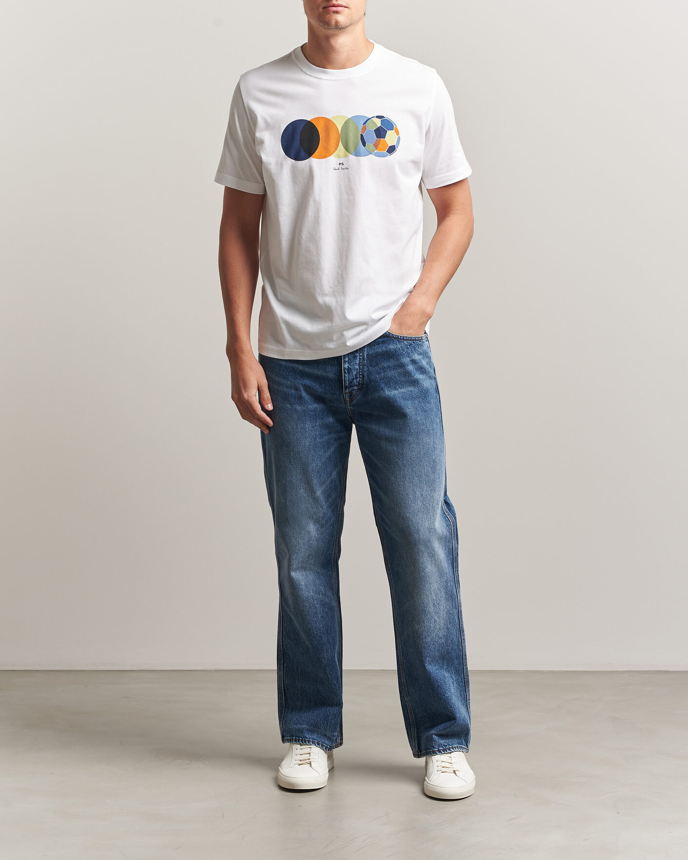 Herre | T-Shirts | PS Paul Smith | Football Crew Neck T-Shirt White