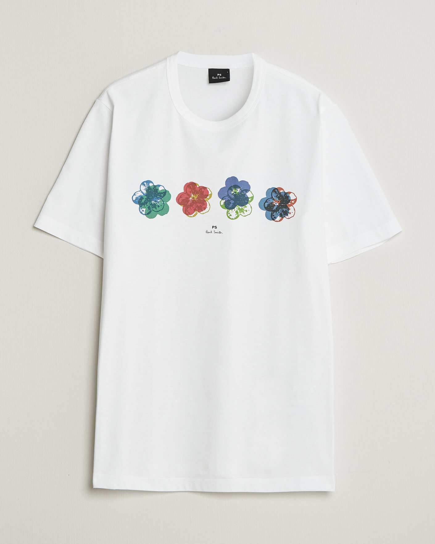Herre | T-Shirts | PS Paul Smith | Flower Crew Neck T-Shirt White
