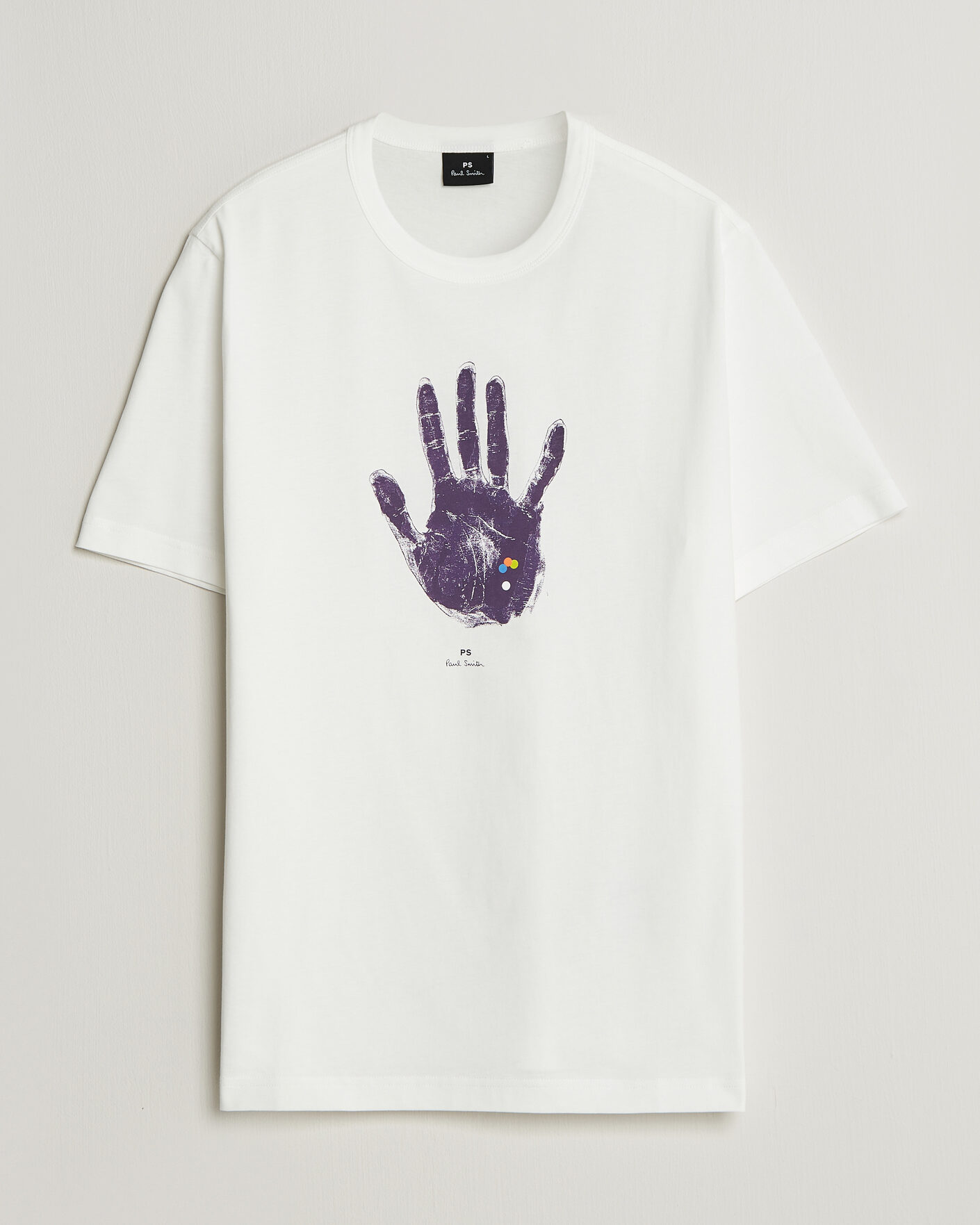 Herre | T-Shirts | PS Paul Smith | Hand Crew Neck T-Shirt White