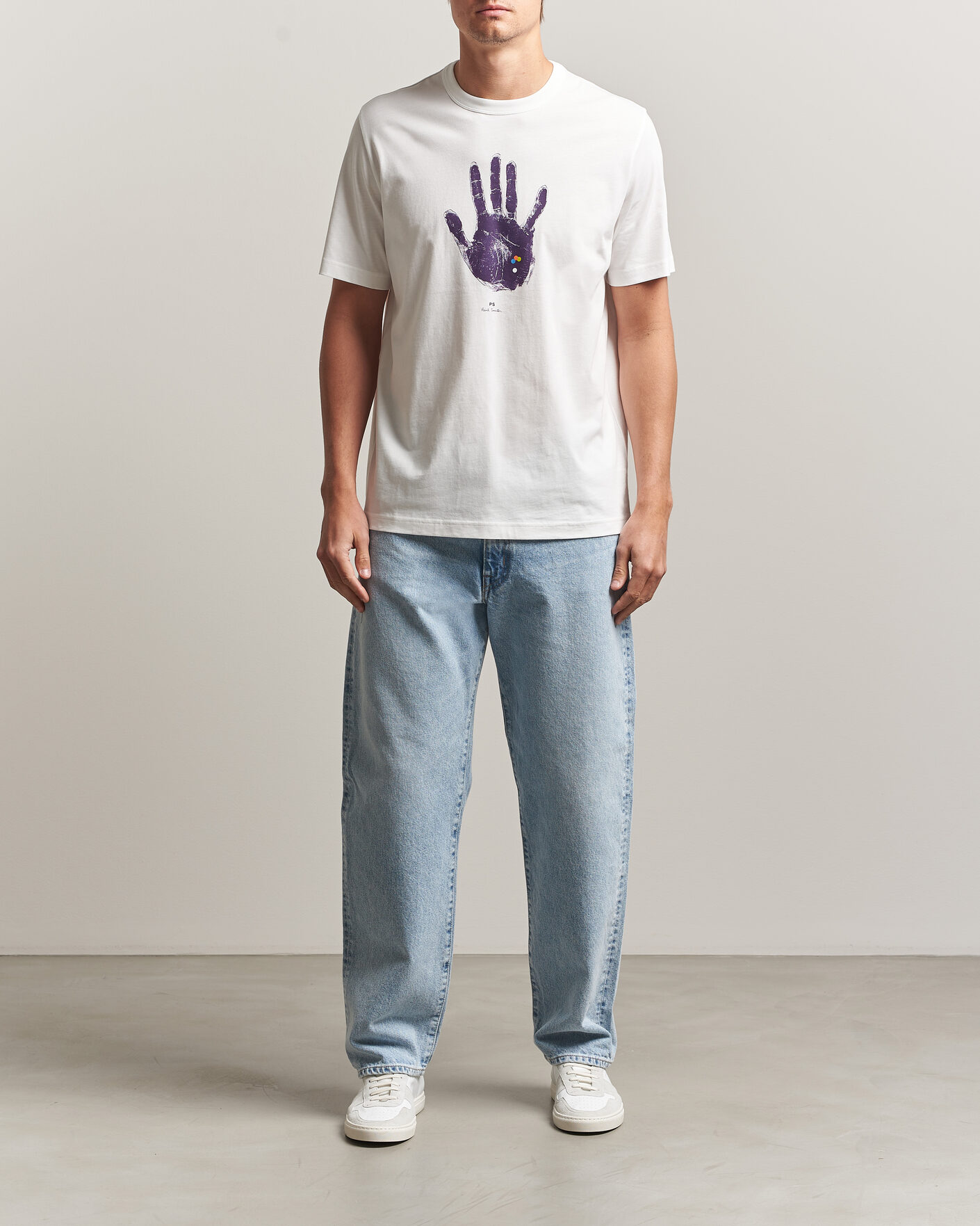 Herre | T-Shirts | PS Paul Smith | Hand Crew Neck T-Shirt White