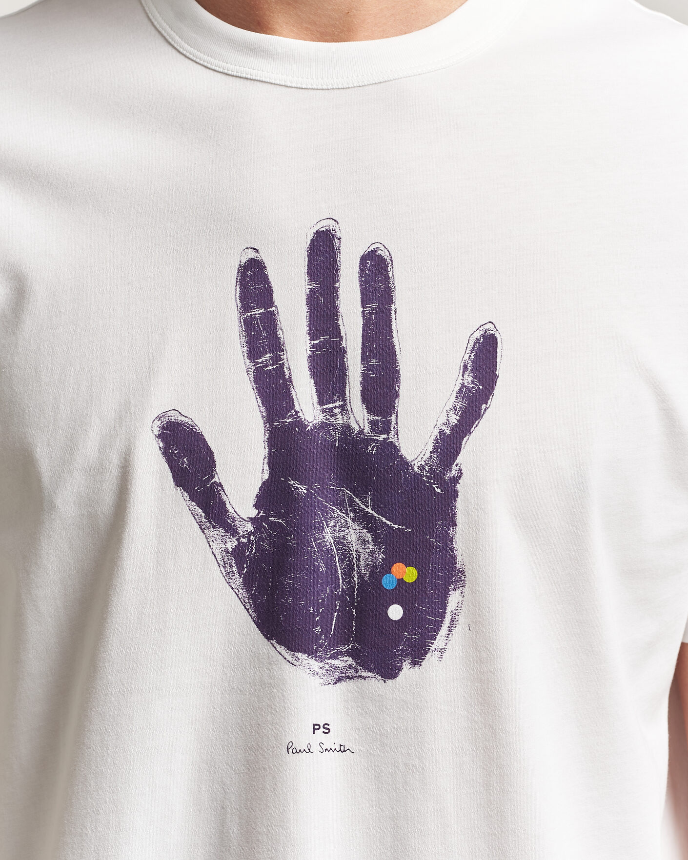 Herre | T-Shirts | PS Paul Smith | Hand Crew Neck T-Shirt White