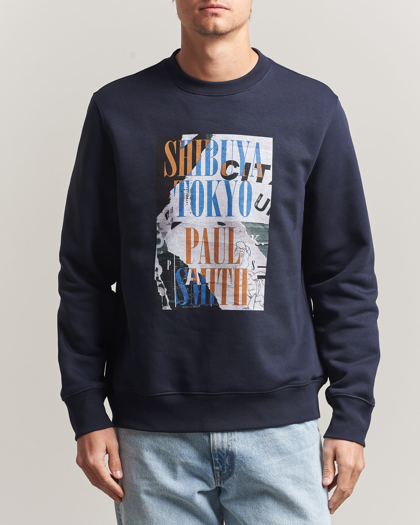 Herre | Gensere | PS Paul Smith | Shibuya Tokya Crew Neck Sweatshirt Navy