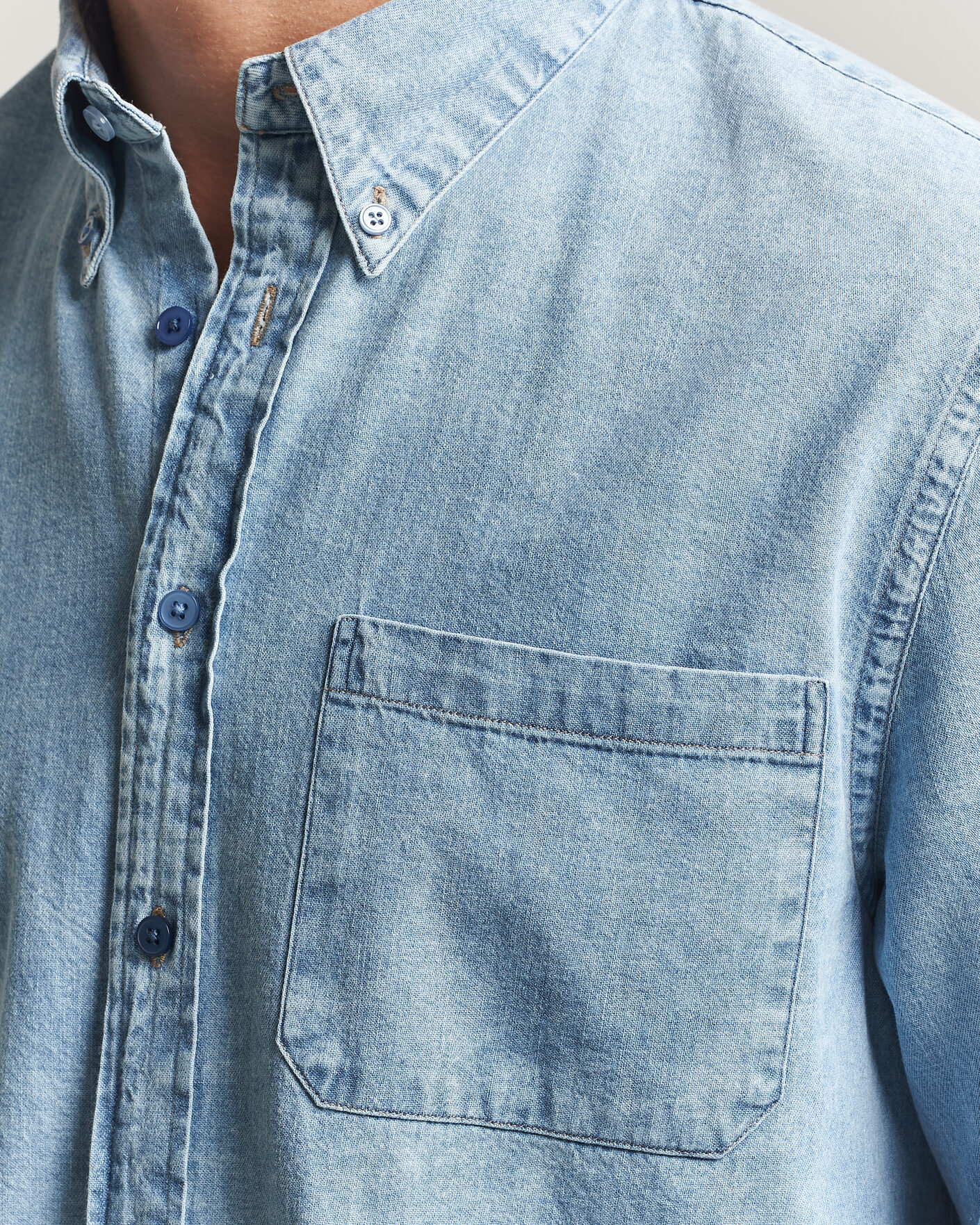 Herre | Skjorter | PS Paul Smith | Casual Fit Denim Shirt Light Blue