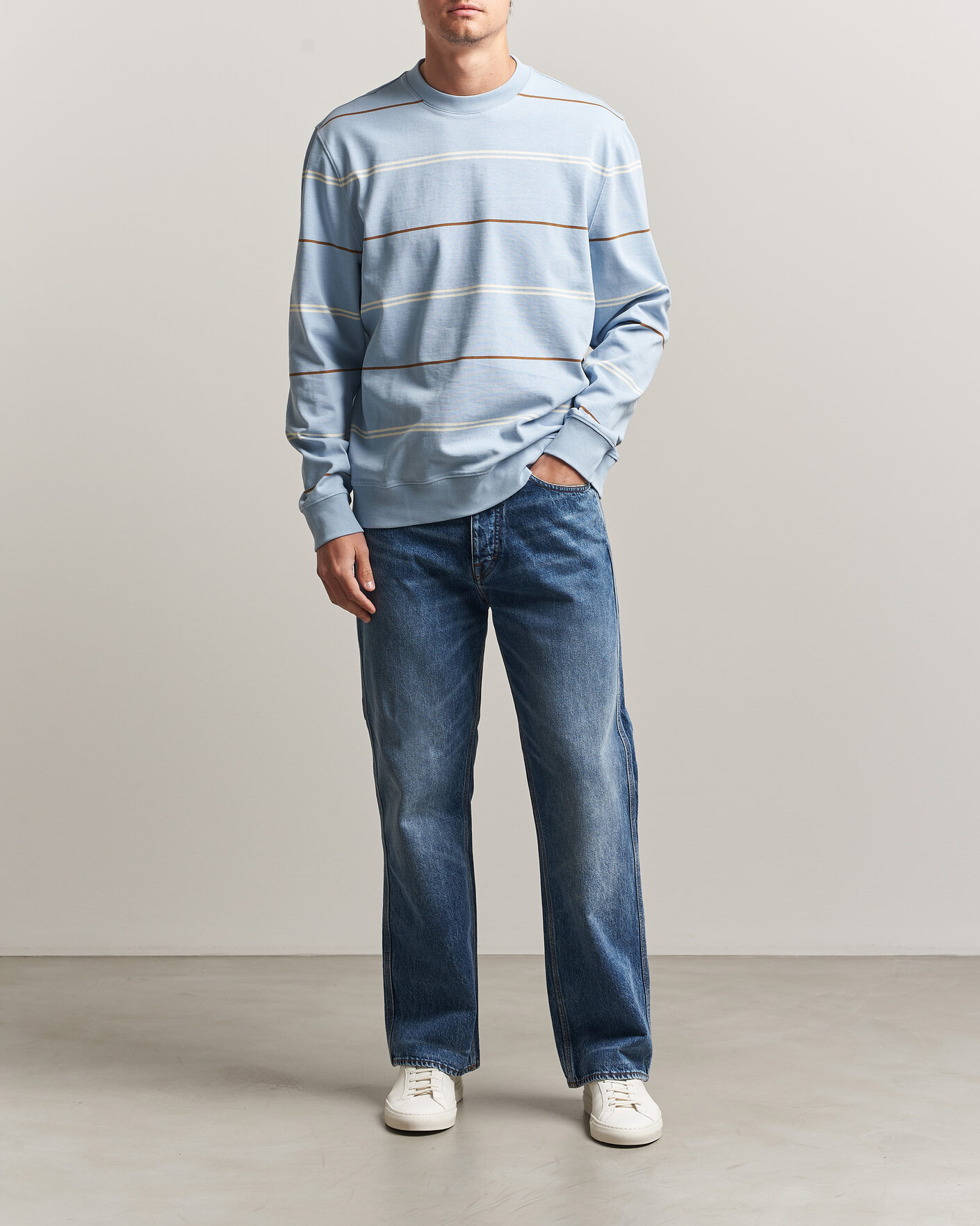 Herre | Gensere | PS Paul Smith | Cotton Striped Sweater Light Blue