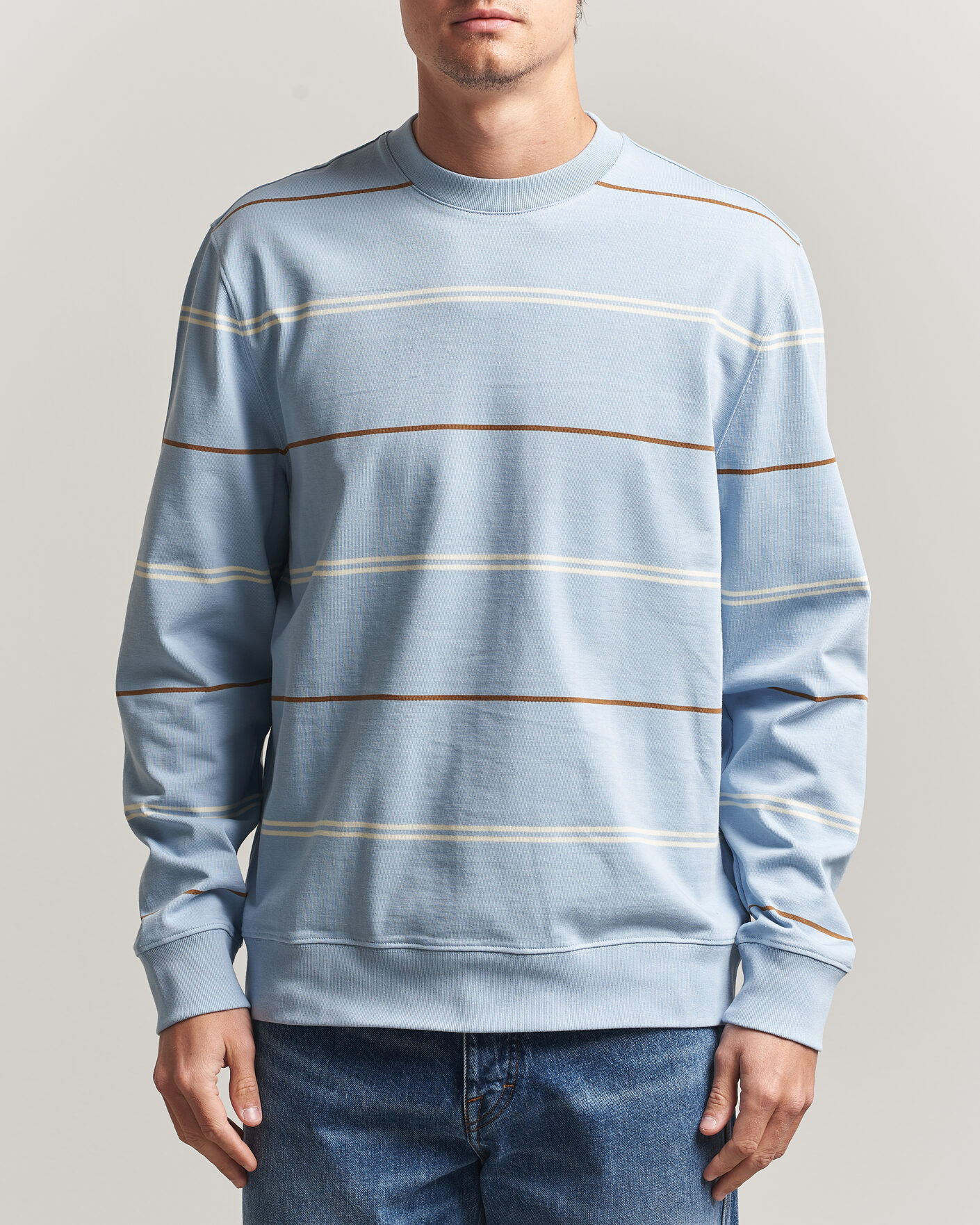 Herre | Gensere | PS Paul Smith | Cotton Striped Sweater Light Blue