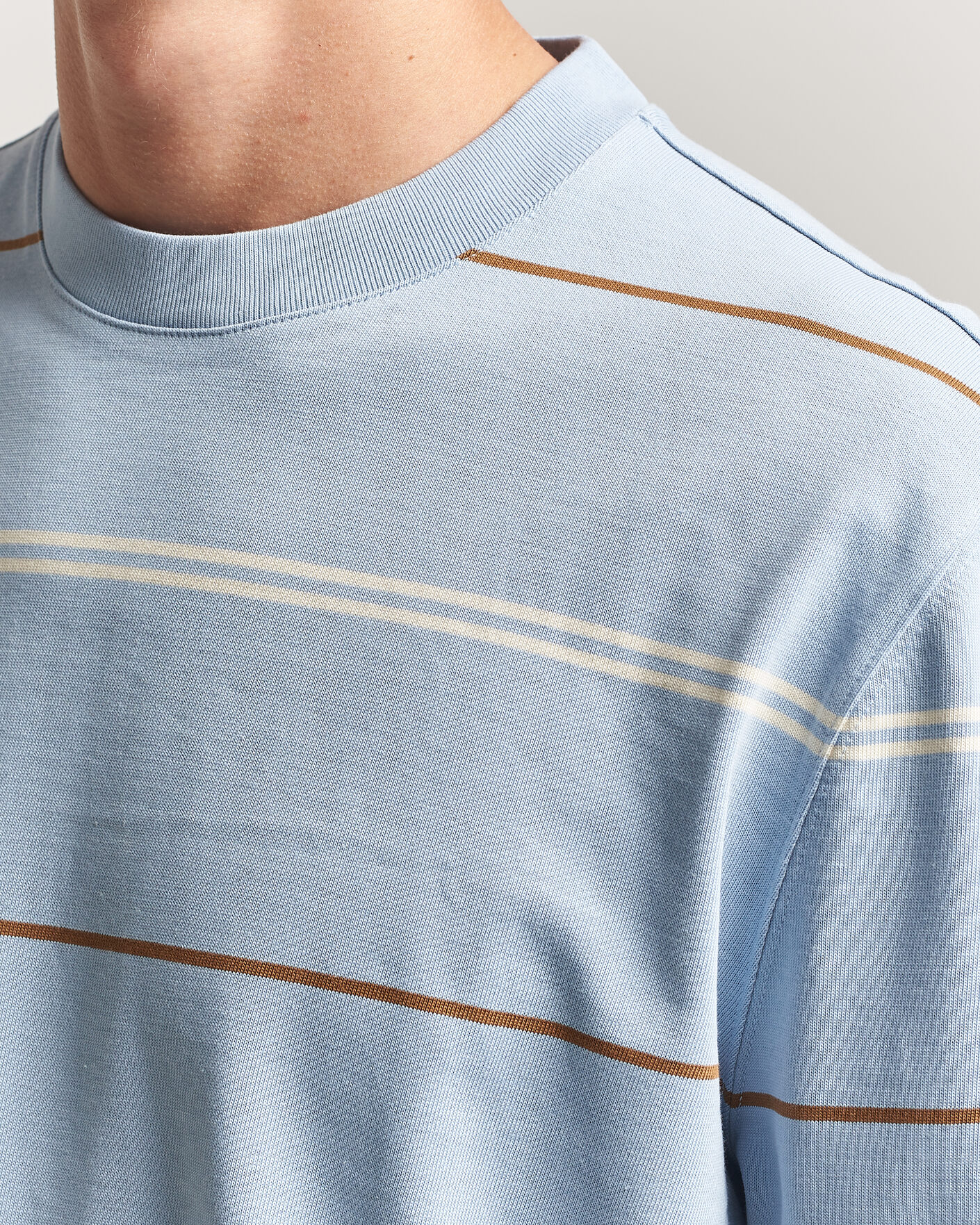 Herre | Gensere | PS Paul Smith | Cotton Striped Sweater Light Blue