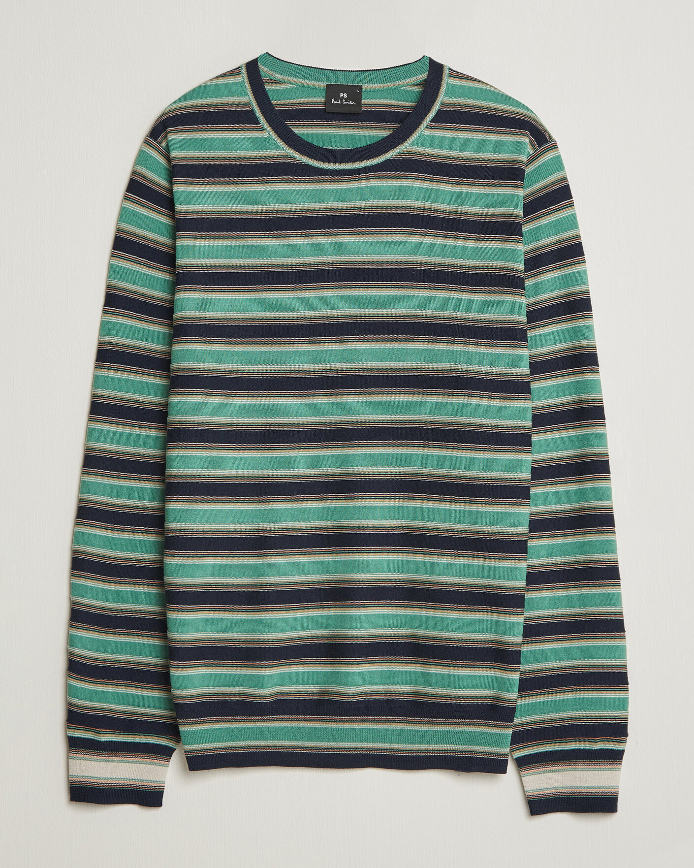 Herre | Gensere | PS Paul Smith | Merino Wool Knitted Striped Sweater Green