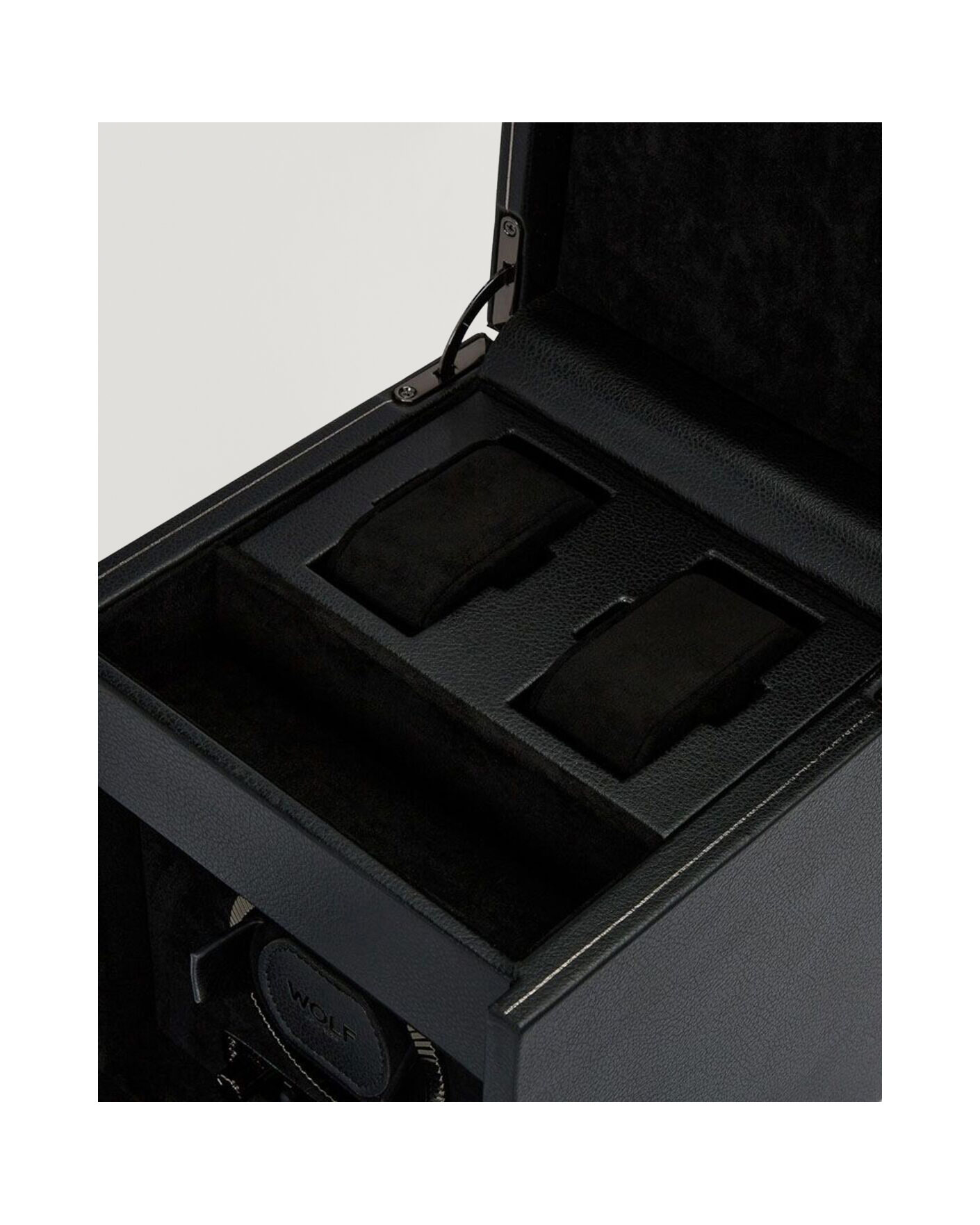 Herre | Klokke- og smykkeskrin | WOLF | British Racing Single Watch Winder With Storage Black