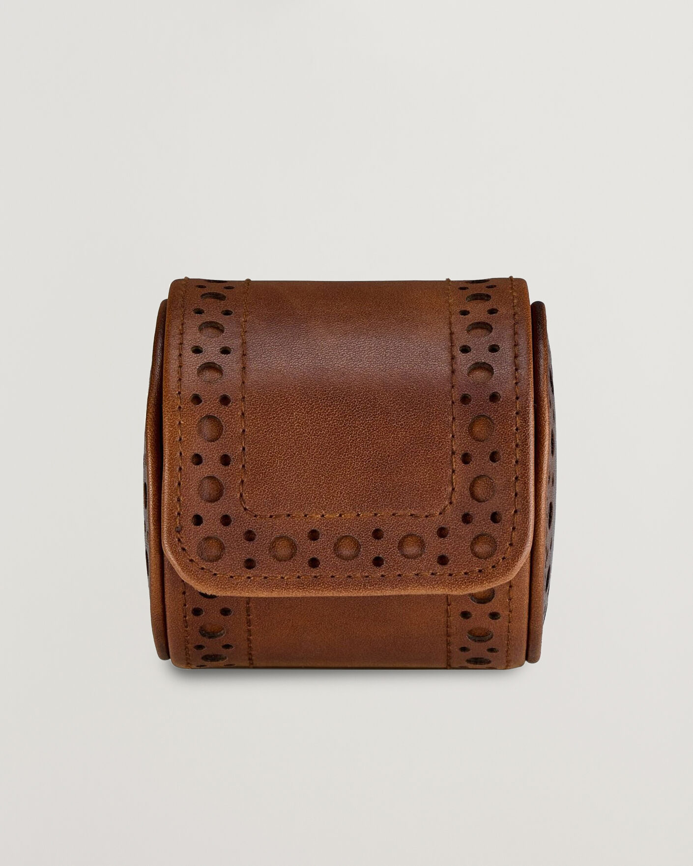 Herre | Klokke- og smykkeskrin | WOLF | Brouge Single Watch Roll Burnished Brown