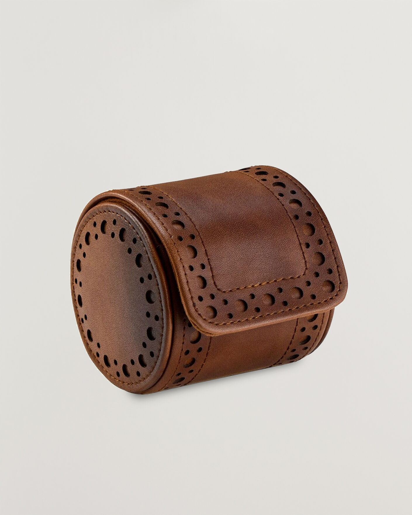 Herre | Klokke- og smykkeskrin | WOLF | Brouge Single Watch Roll Burnished Brown