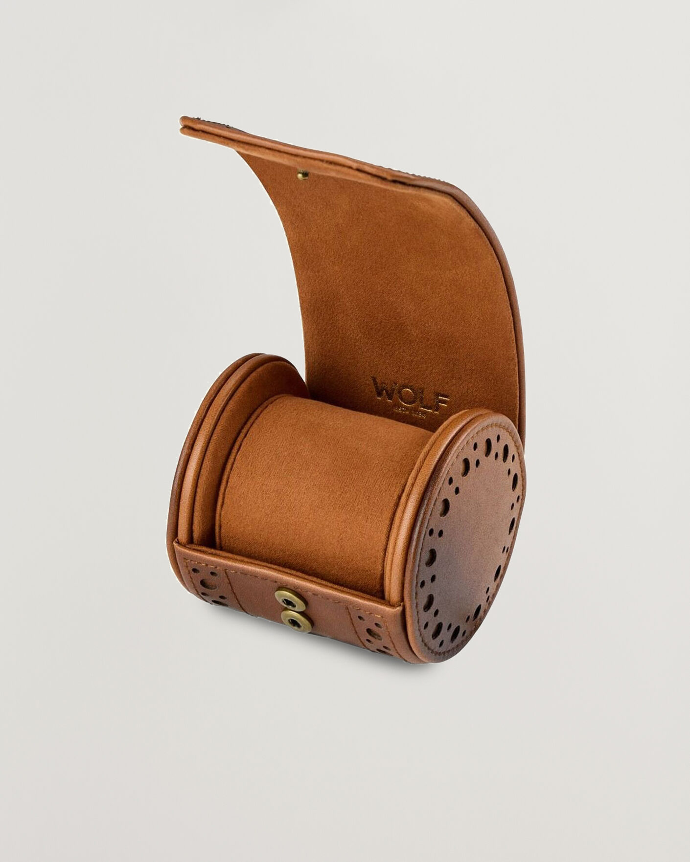 Herre | Klokke- og smykkeskrin | WOLF | Brouge Single Watch Roll Burnished Brown