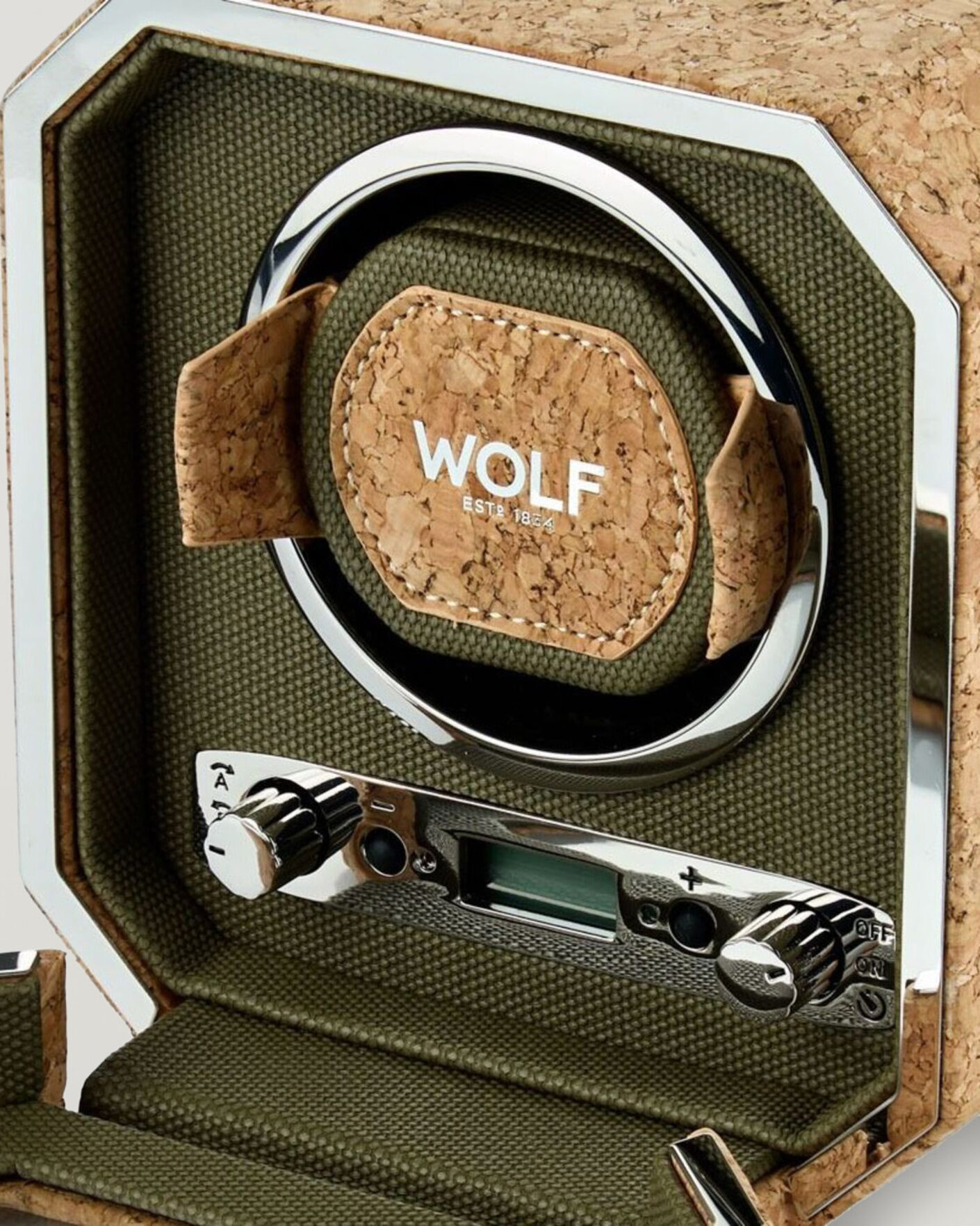 Herre | Klokke- og smykkeskrin | WOLF | Cortica Single Watch Winder Cork