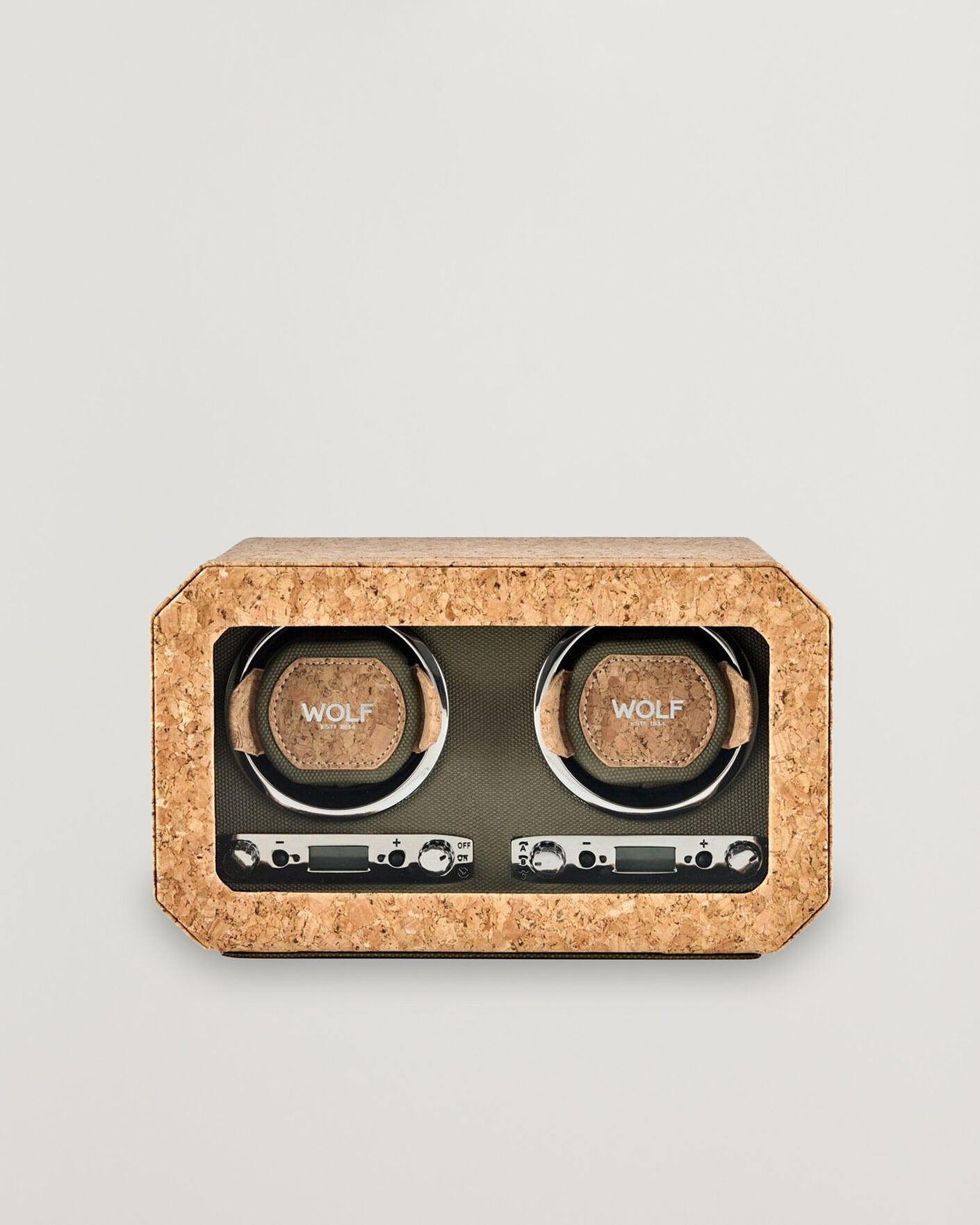 Herre | Klokke- og smykkeskrin | WOLF | Cortica Double Watch Winder Cork
