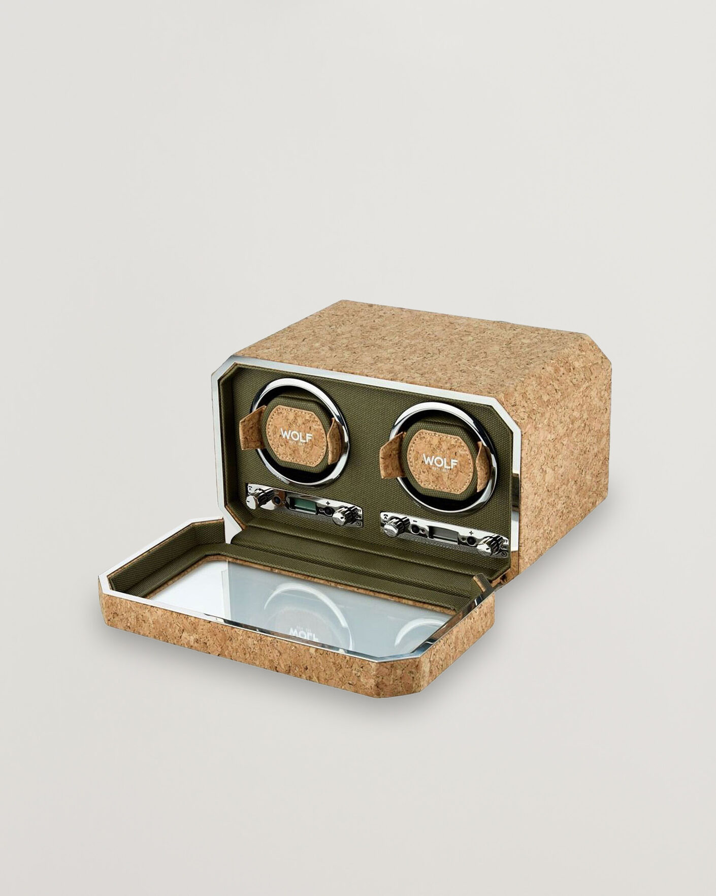 Herre | Klokke- og smykkeskrin | WOLF | Cortica Double Watch Winder Cork