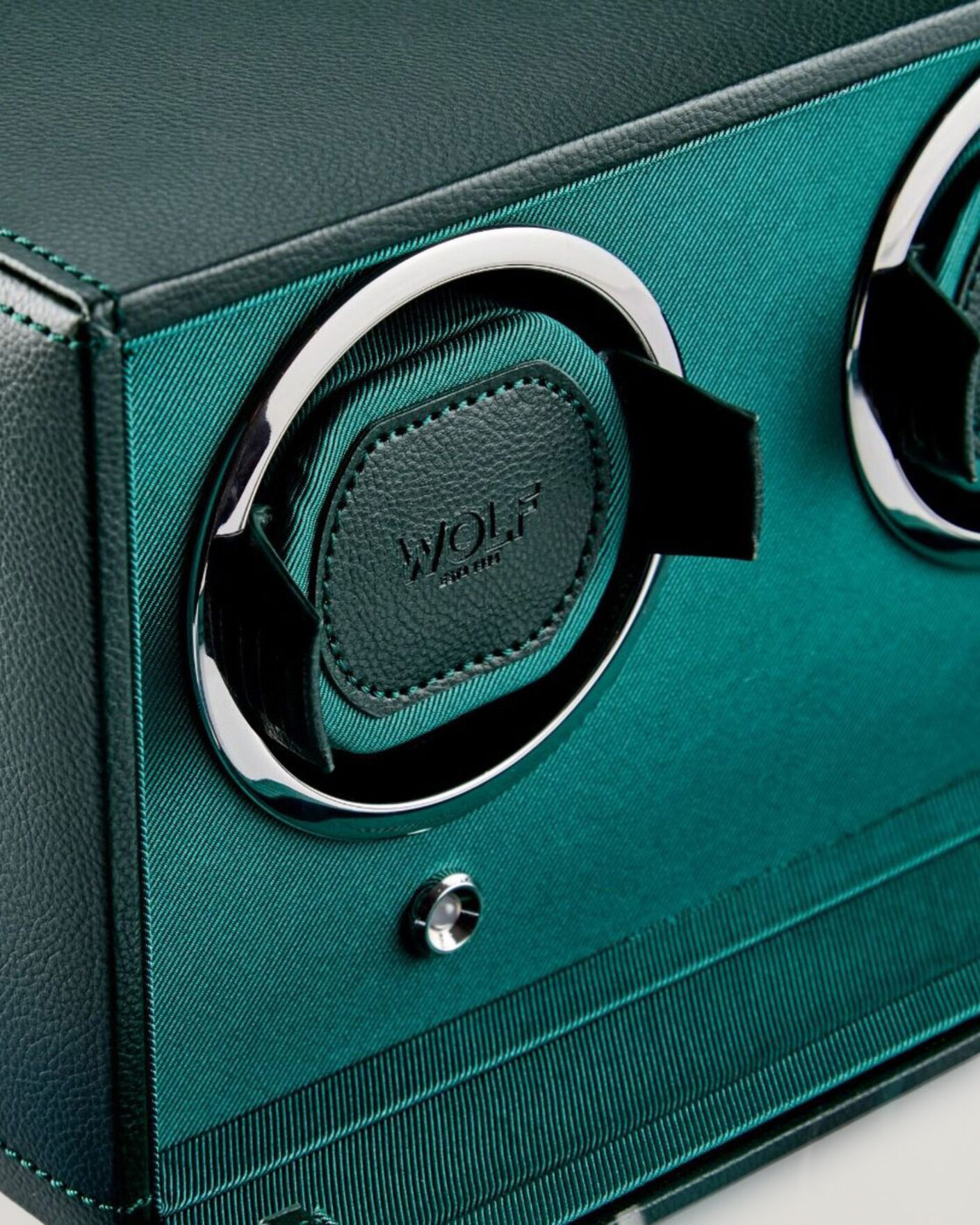 Herre | Klokke- og smykkeskrin | WOLF | Cub Double Watch Winder With Cover Green