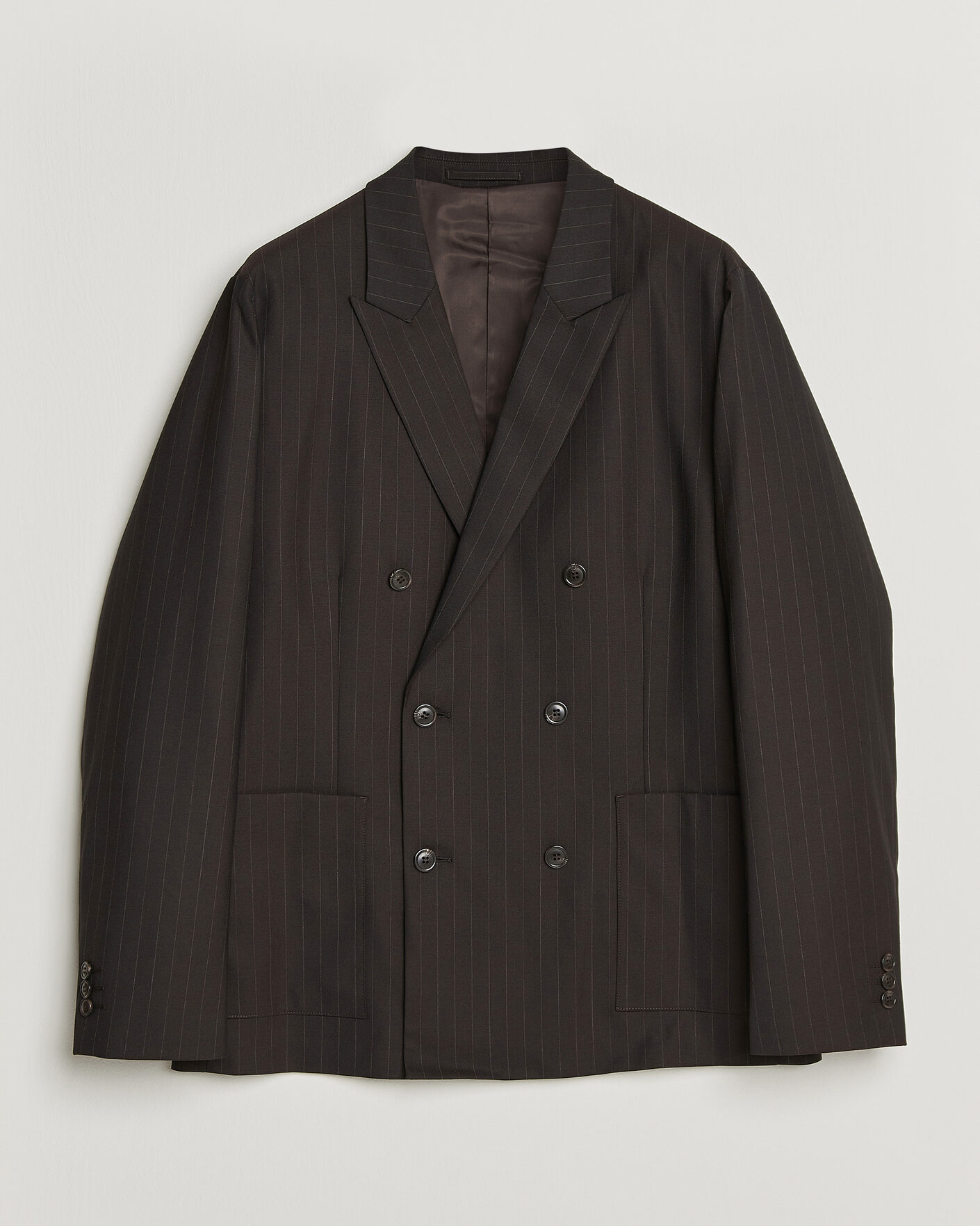 Herre | Dressjakker | NN07 | Jordin Pinstriped Double Breasted Blazer Dark Brown